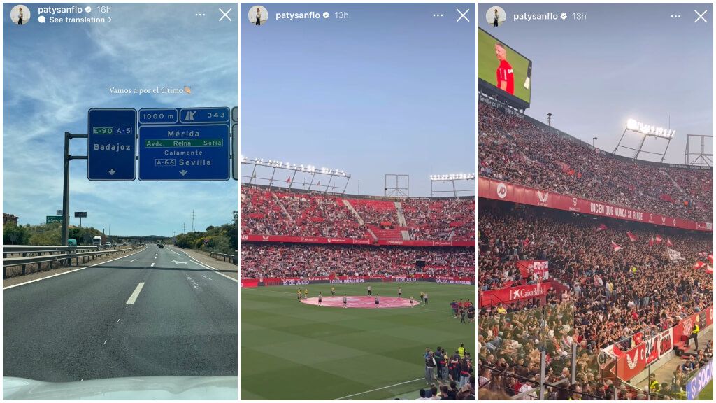 La hija de Quique Sánchez Flores, presente en el Sánchez-Pizjuán (Fotos: @patysanflo)