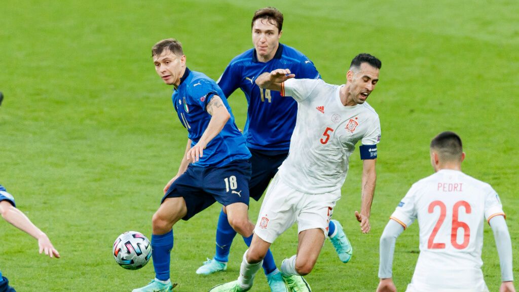 Sergio Busquets, durante las semifinales de Italia-España de la Eurocopa 2020 (foto: Cordon Press)