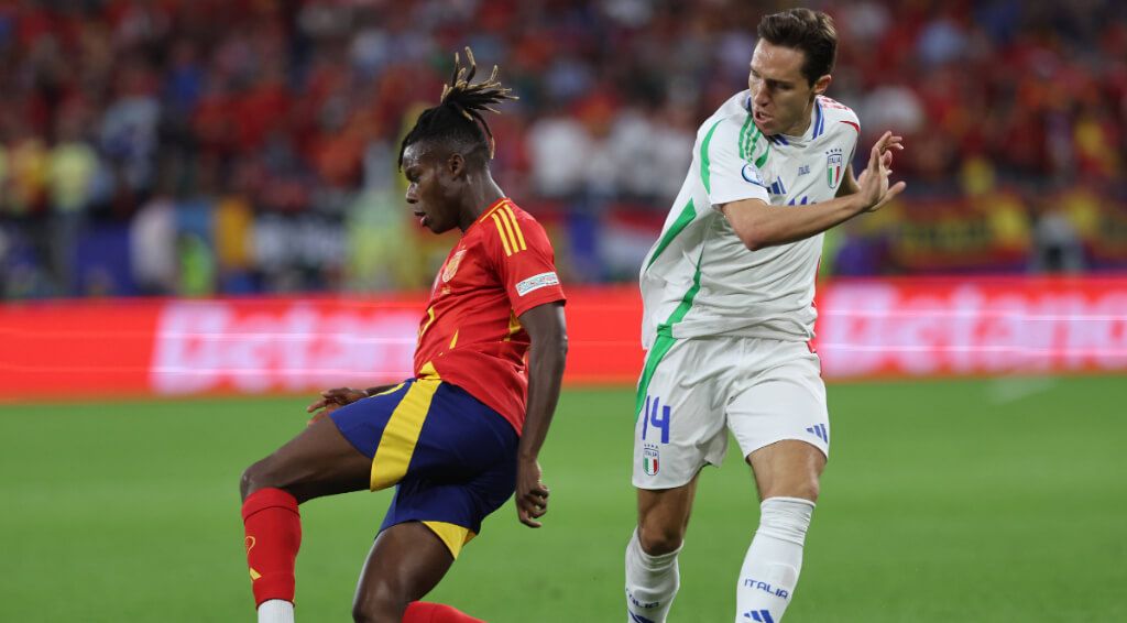 Nico Williams, jugaodr de la Selección Española ante Italia en la Eurocopa 2024 (fot: Cordon Pres