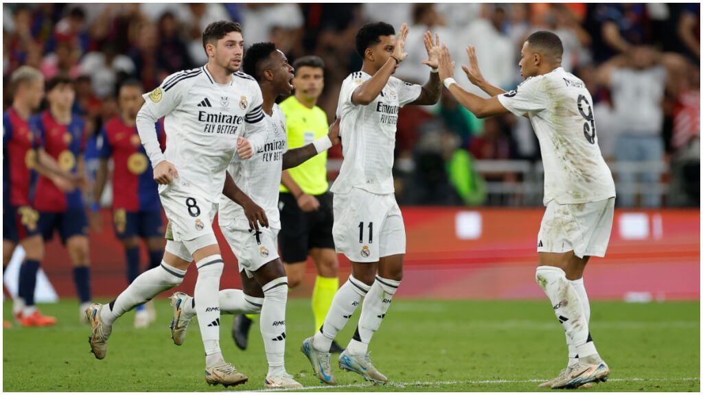  El Real Madrid celebra el segundo gol.