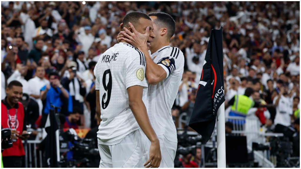  Kylian Mbappé celebrando su gol frente al Barcelona.