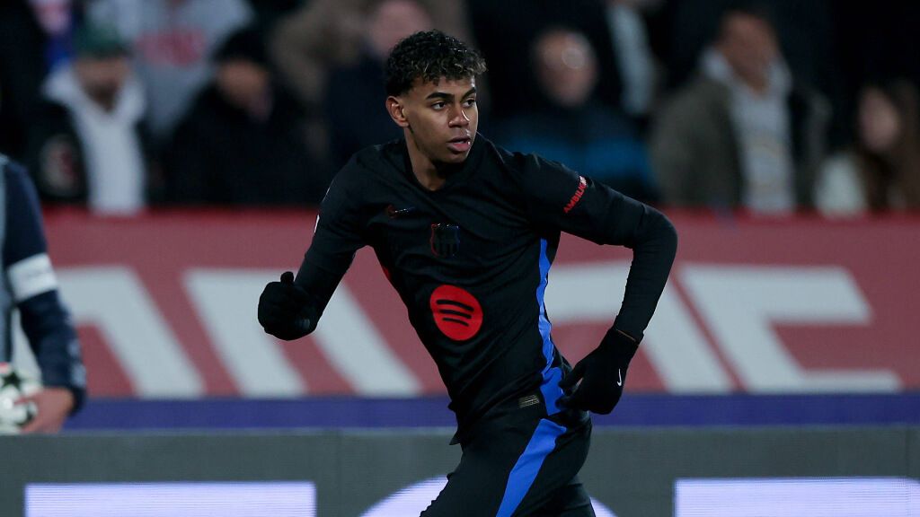 Lamine Yamal en un partido con el FC Barcelona