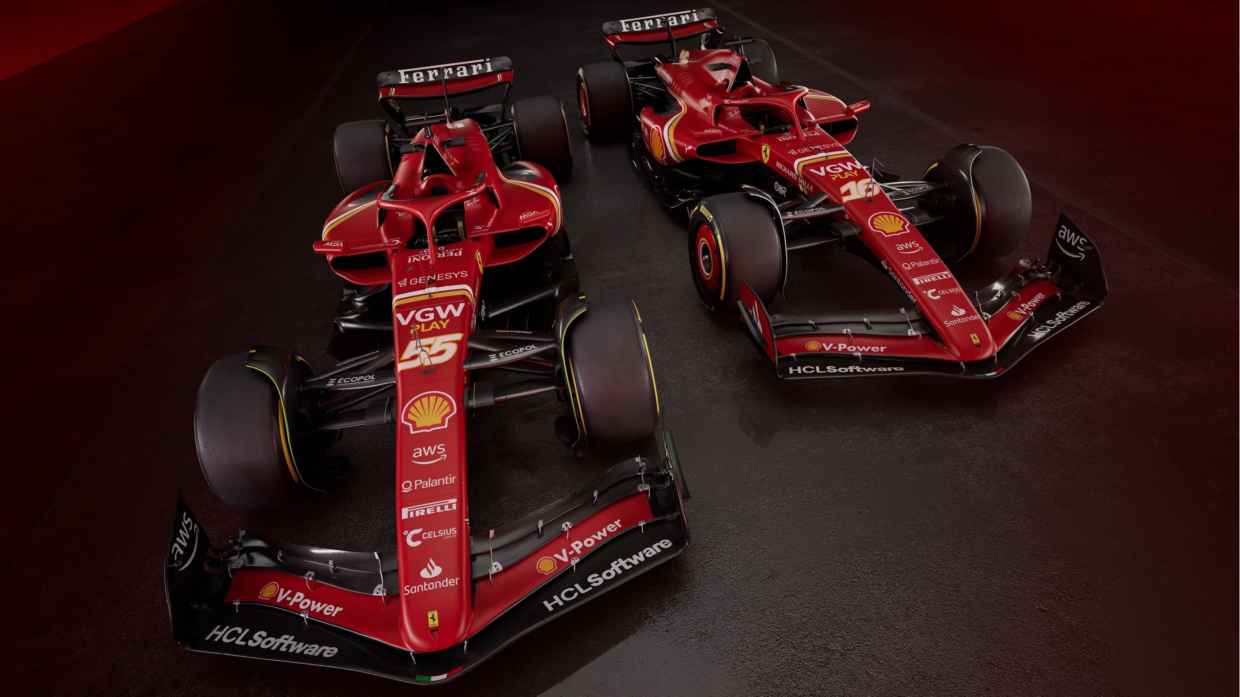 Los monoplazas de Carlos Sainz y Charles Leclerc para 2024.