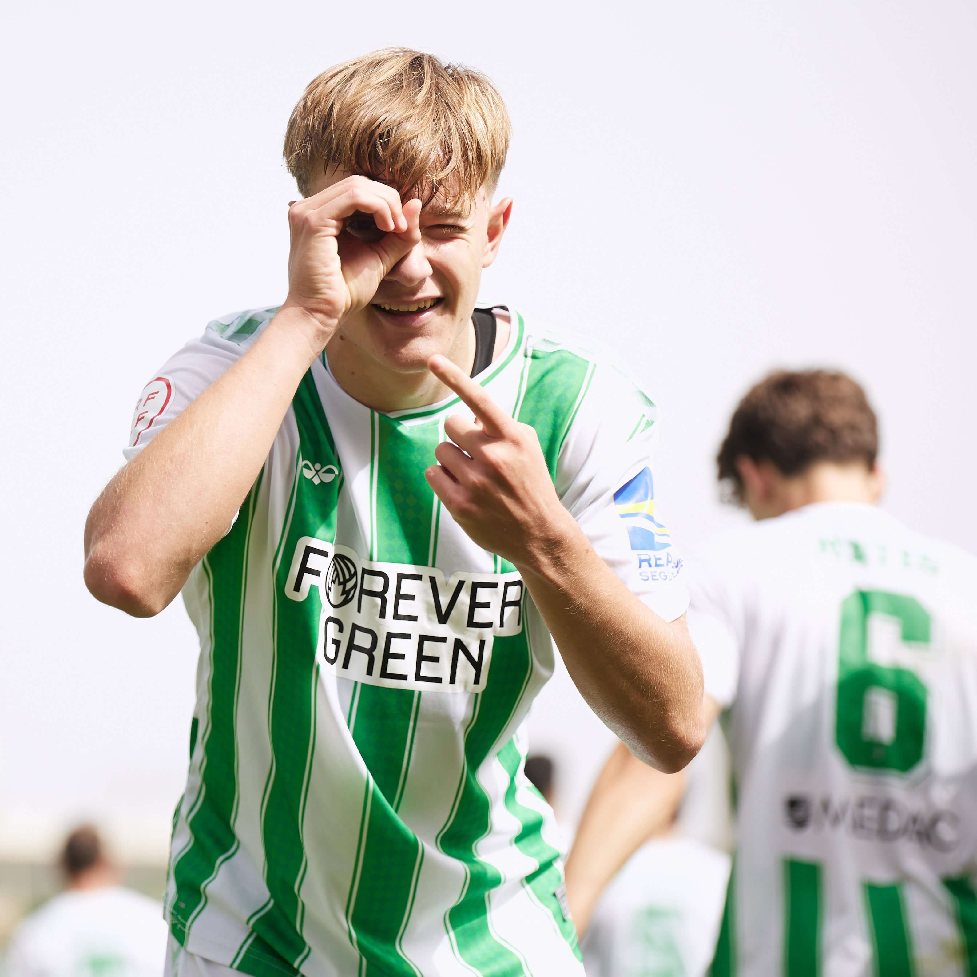  Jesús Rodríguez celebra un gol con el filial