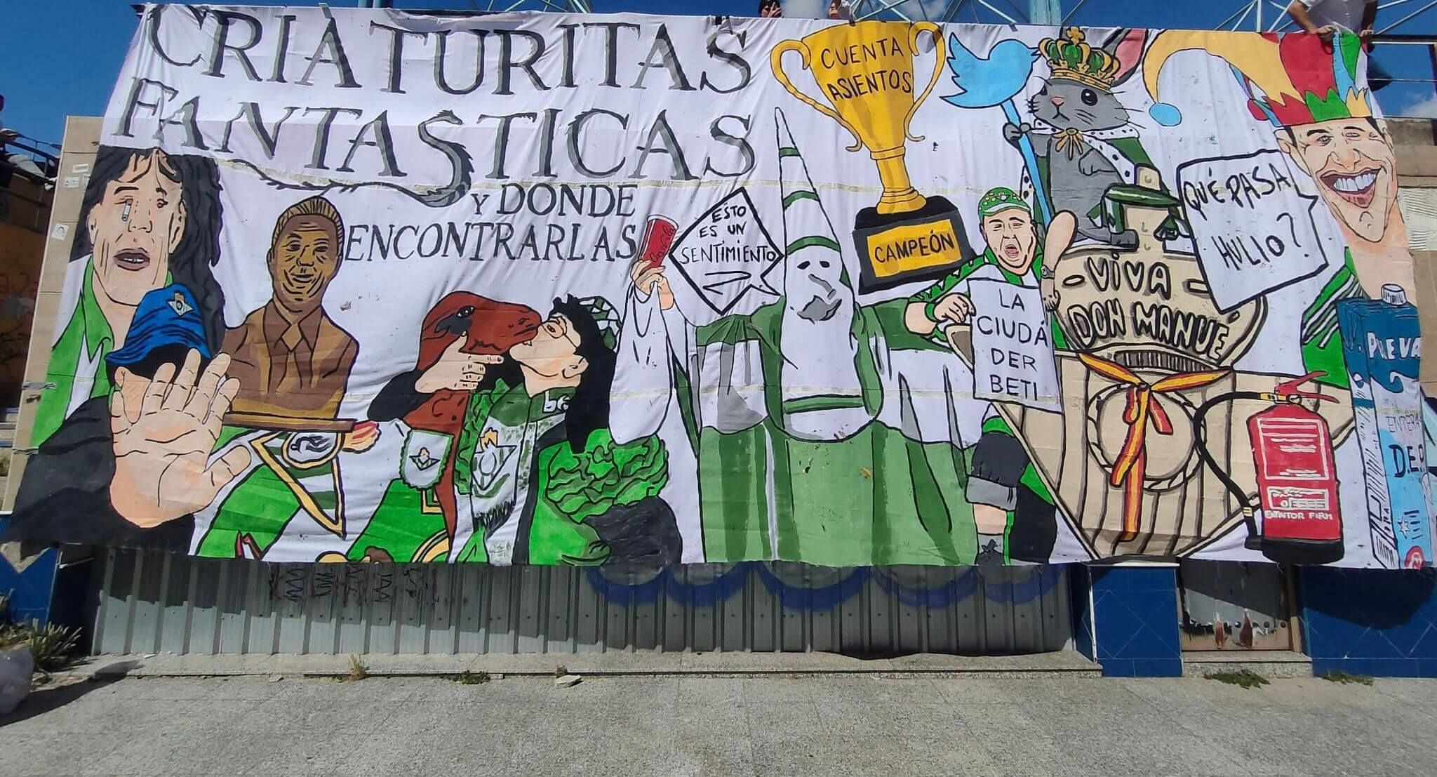 El tifo de Biris Norte para el derbi.