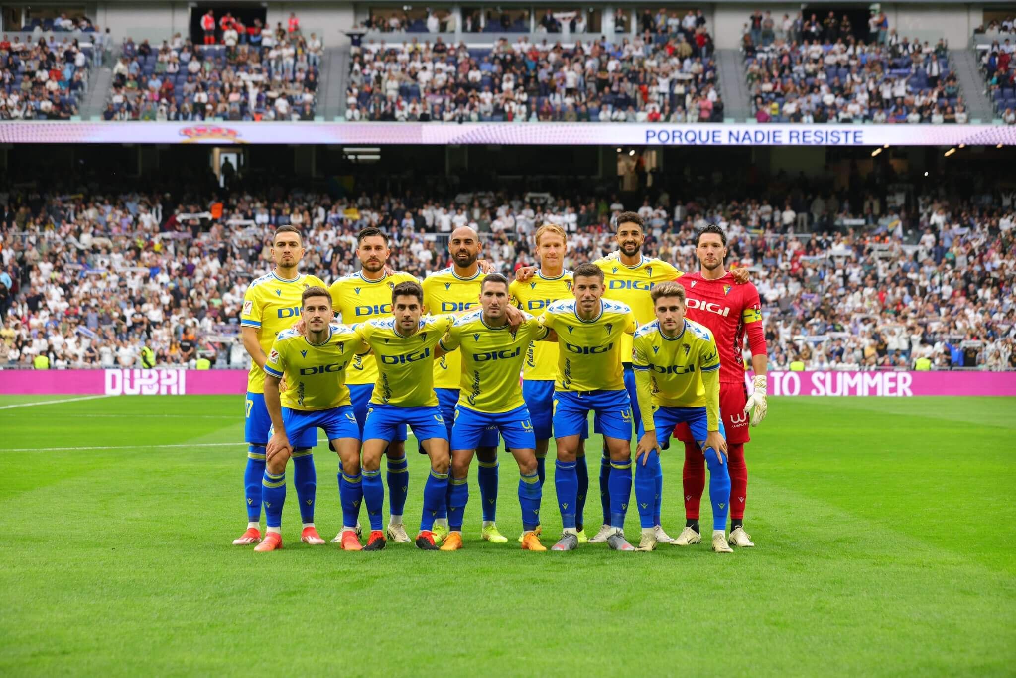 Once del Cádiz ante el Real Madrid en el Santiago Bernabéu.