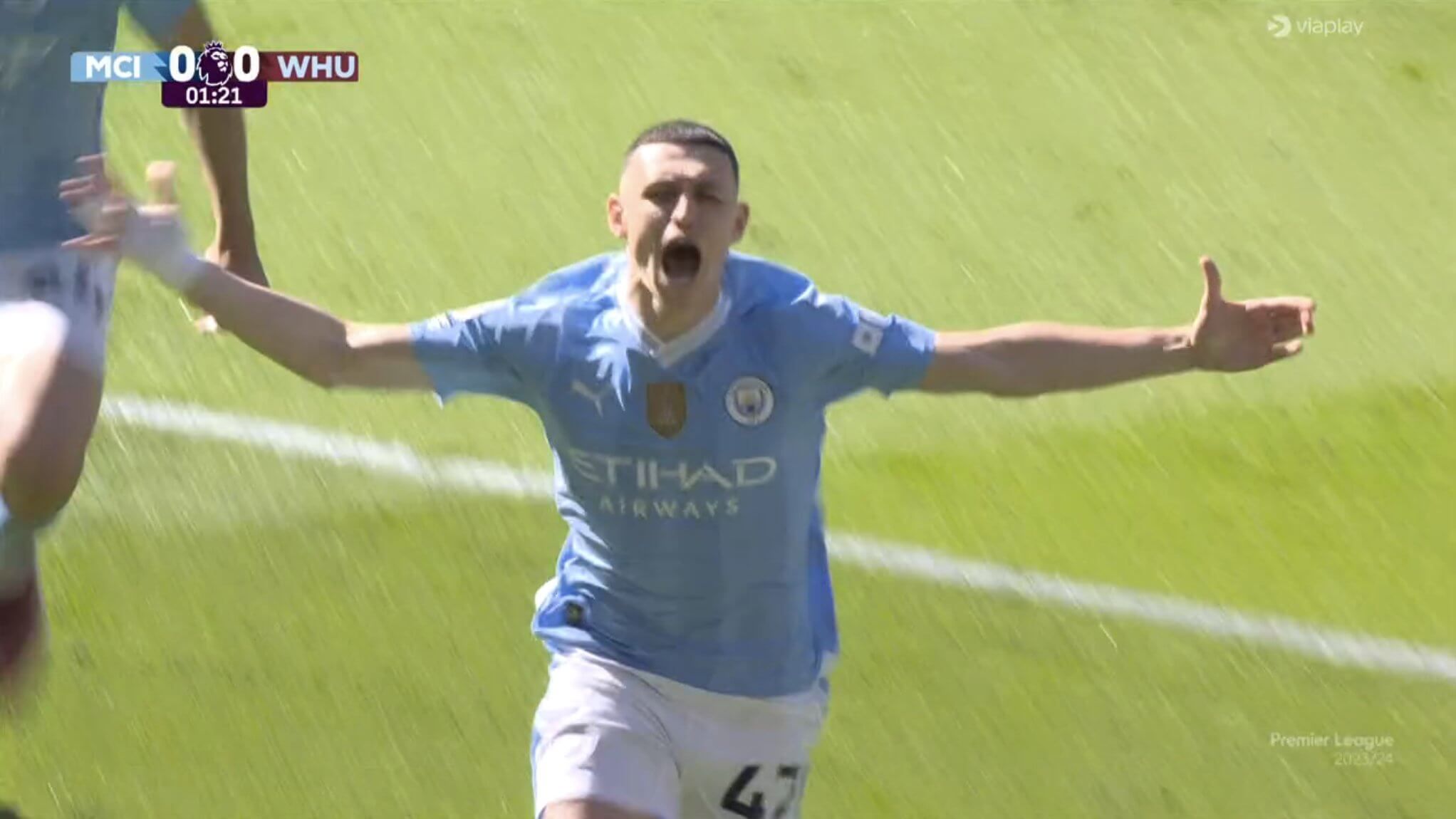  Phil Foden celebra el gol ante el West Ham (Redes sociales)