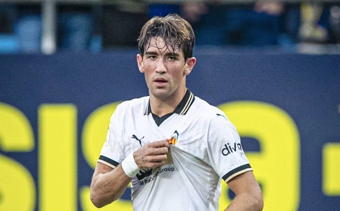 Jesús Vázquez, duda para el once titular, celebra su gol al Cádiz CF