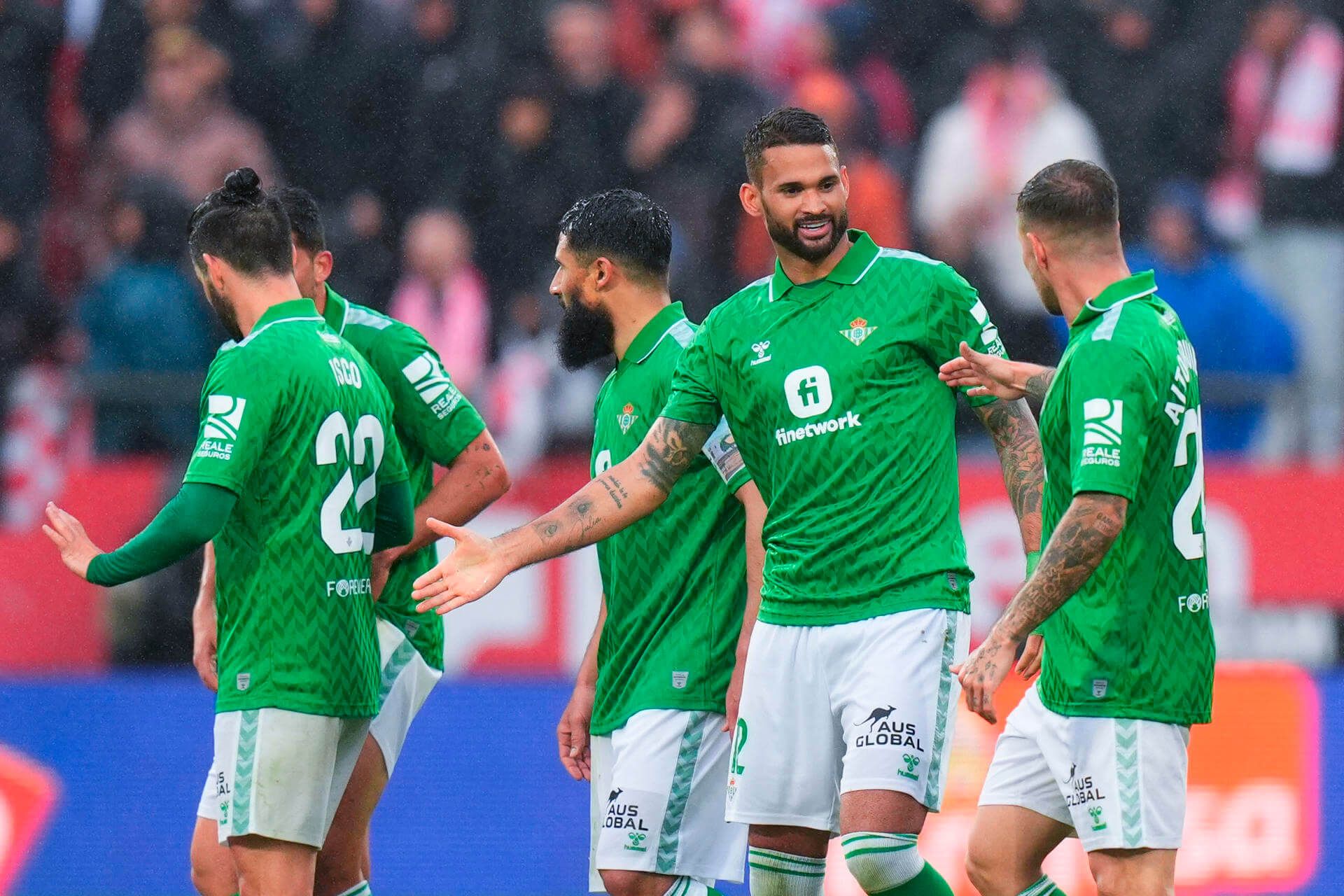 Celebración del gol de Willian José ante el Girona.