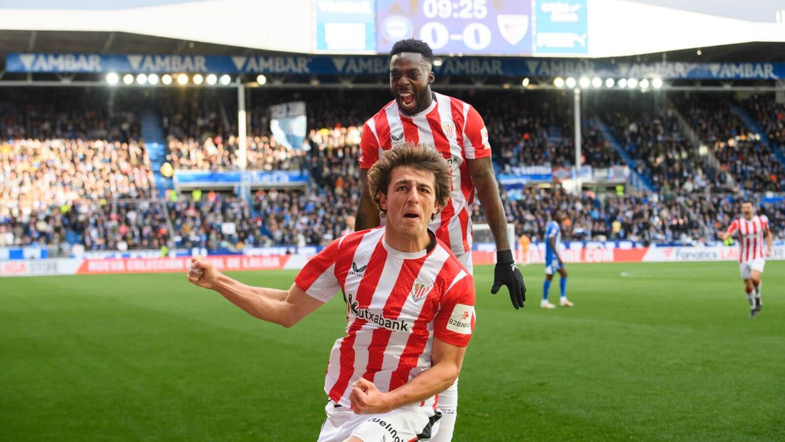 Gol de Unai Gómez en el Derbi ante el Deportivo Alavés disputado en Mendizorrotza.