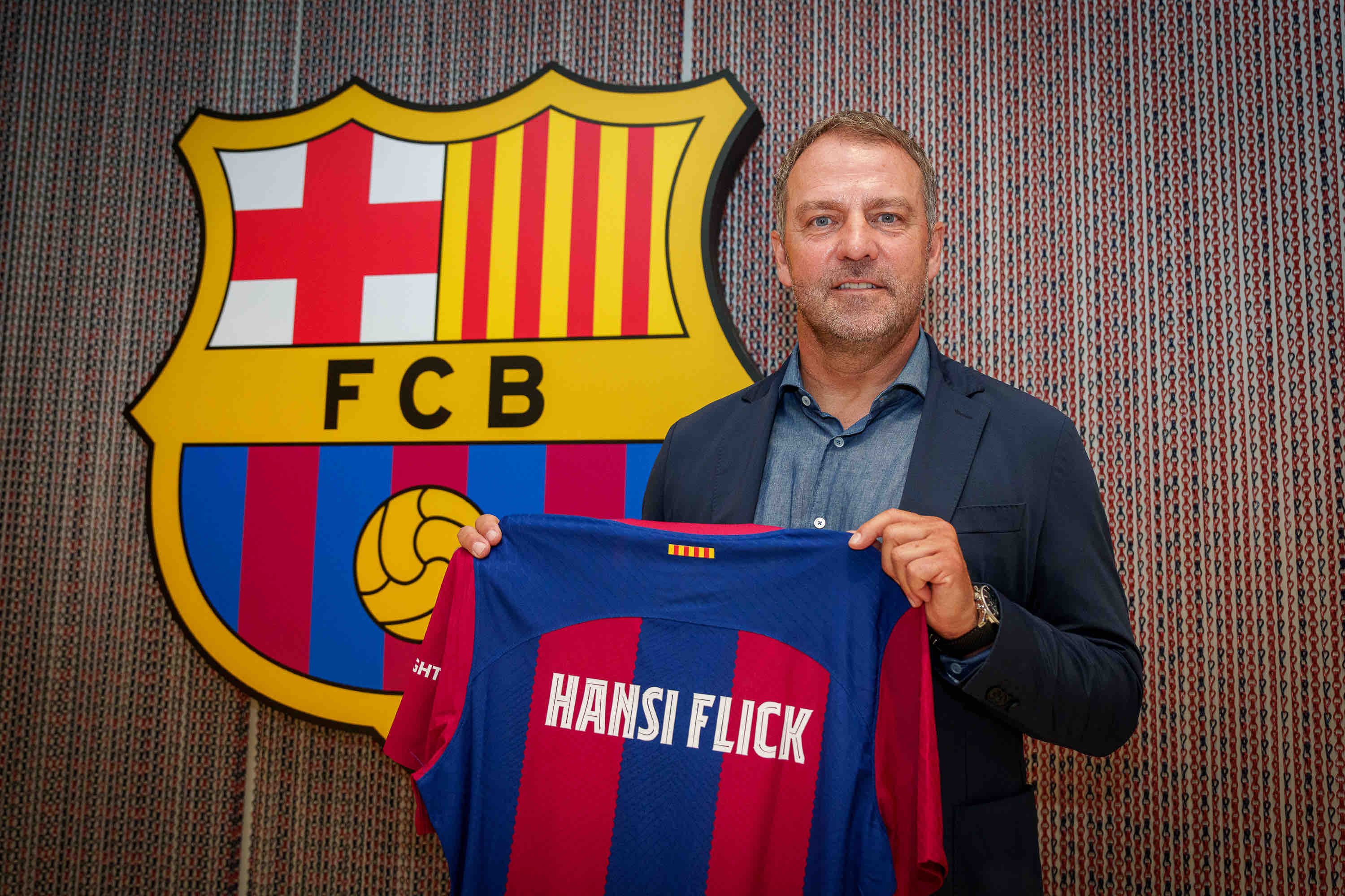  Hansi Flick, en su presentación como nuevo entrenador del Barça.