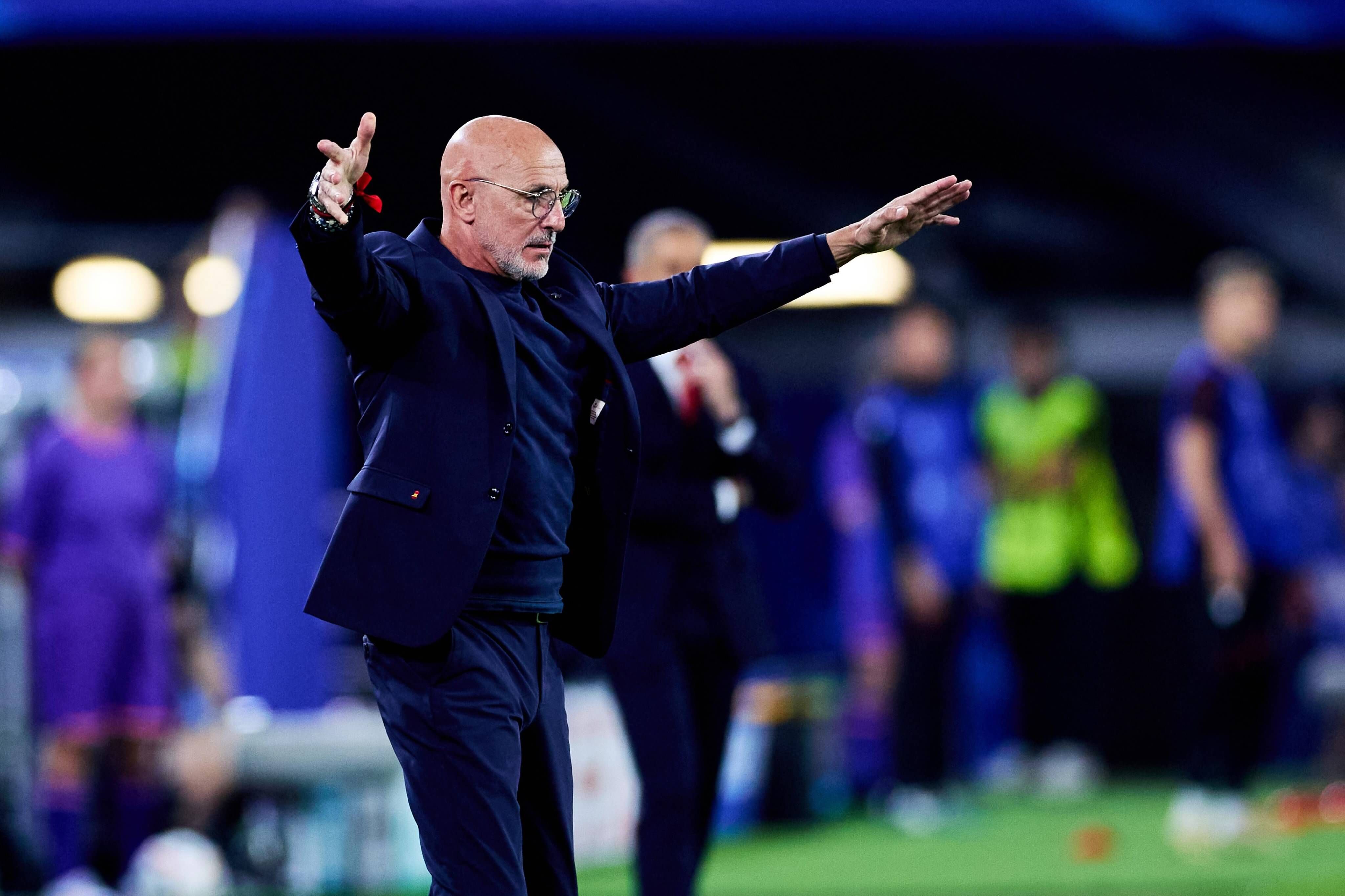 Luis de la Fuente, en el partido ante Albania.