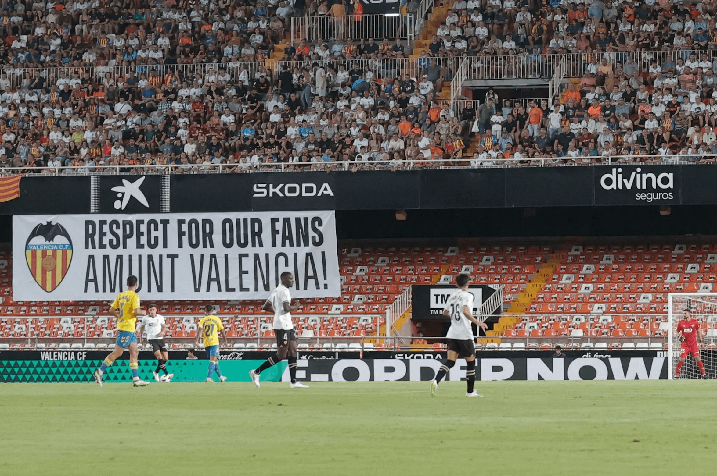  Grada vacía de Mestalla por el caso Vinicius