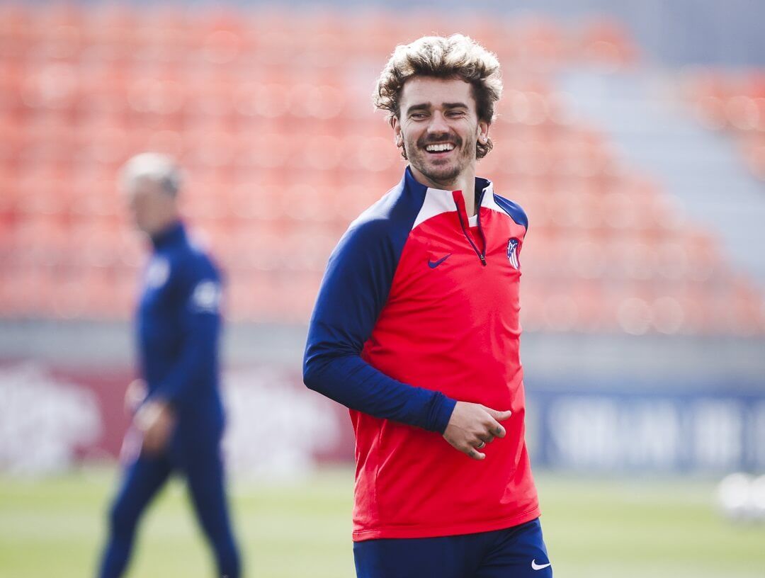 Antoine Griezmann, en una sesión del Atlético.