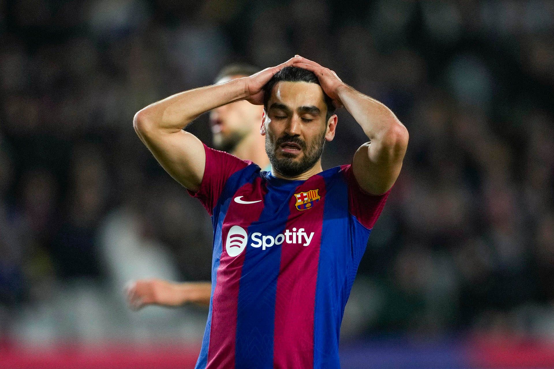  Gündogan se lamenta de una ocasión en el Barça-Mallorca.