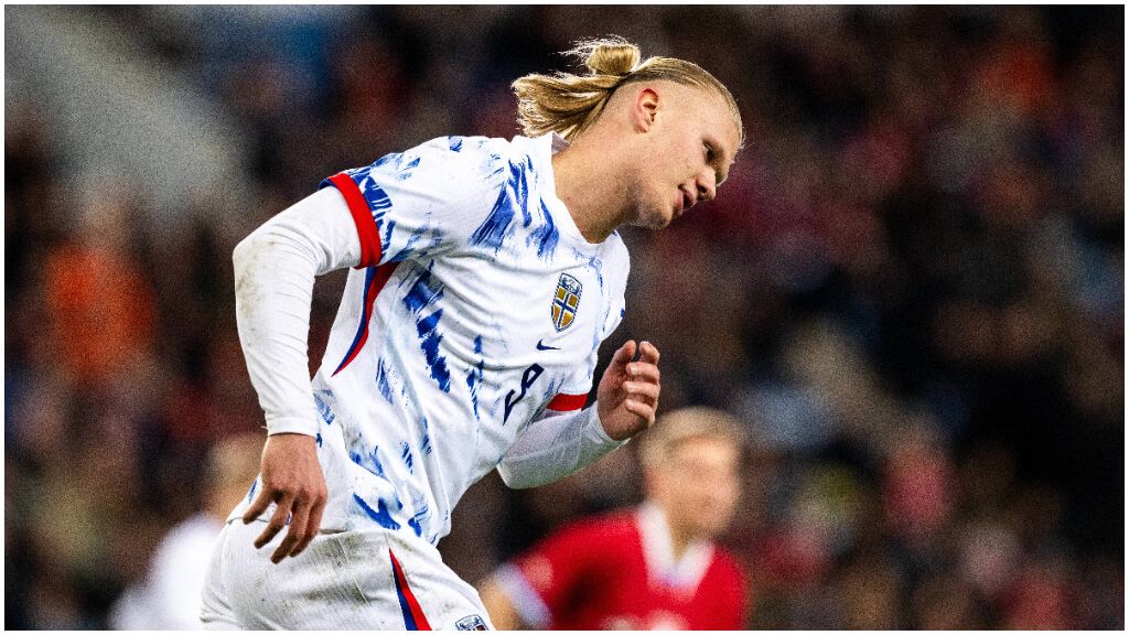  Erling Haaland, durante un partido con Noruega.