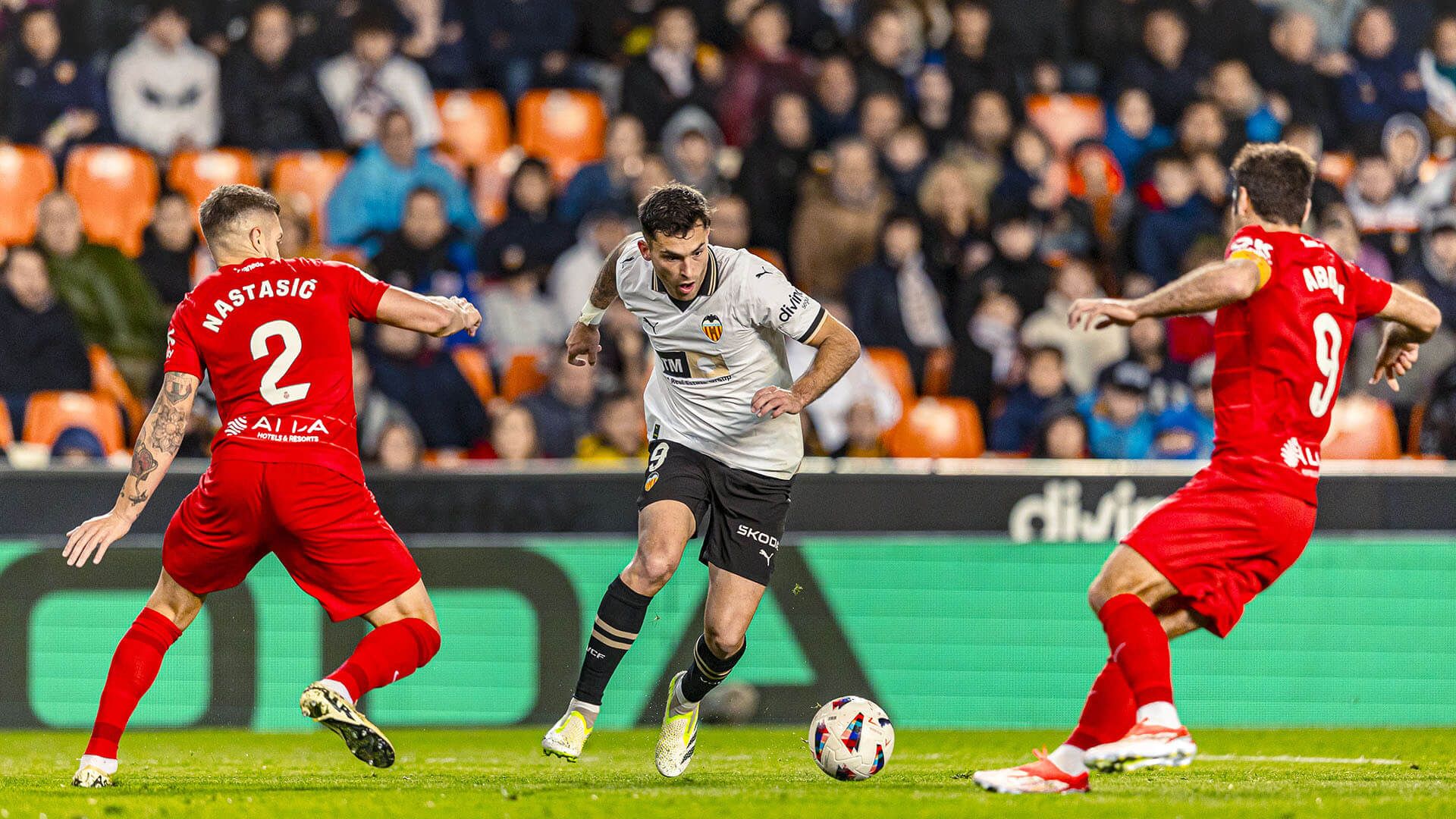  Hugo Duro, ante el RCD Mallorca.