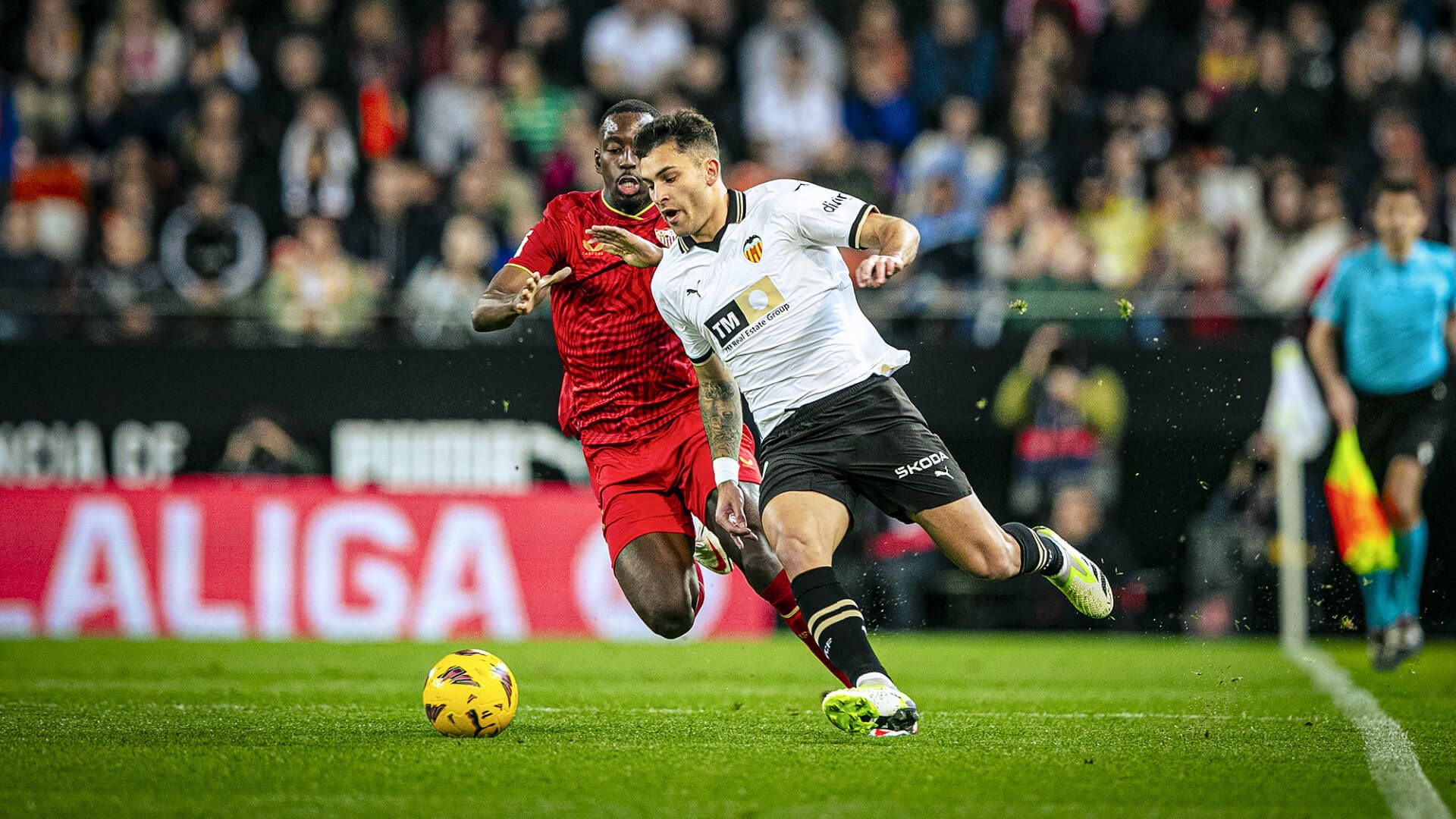  Hugo Duro, ante el Sevilla FC.