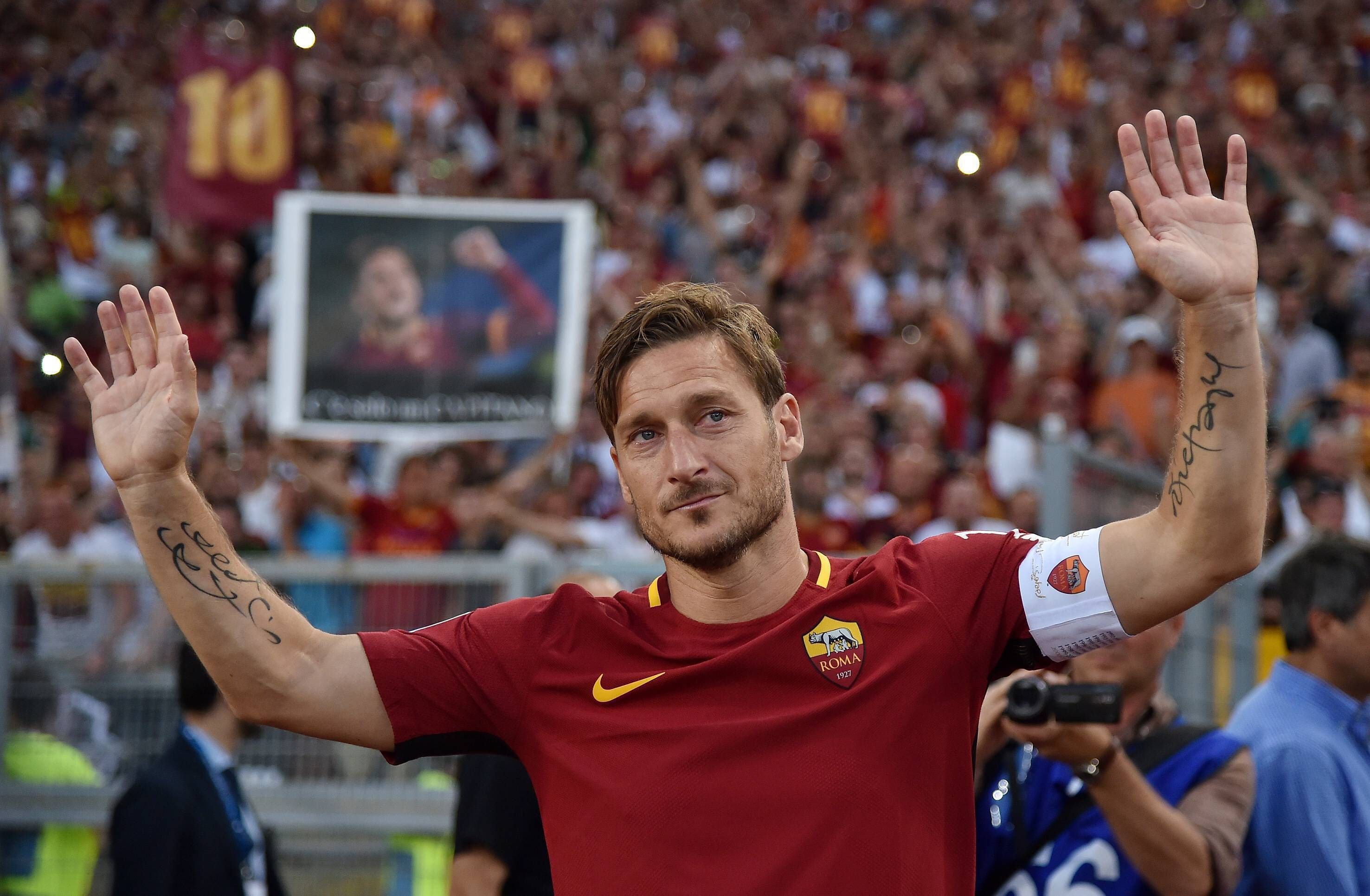 Francesco Totti el día de su retirada en el Estadio Olímpico.