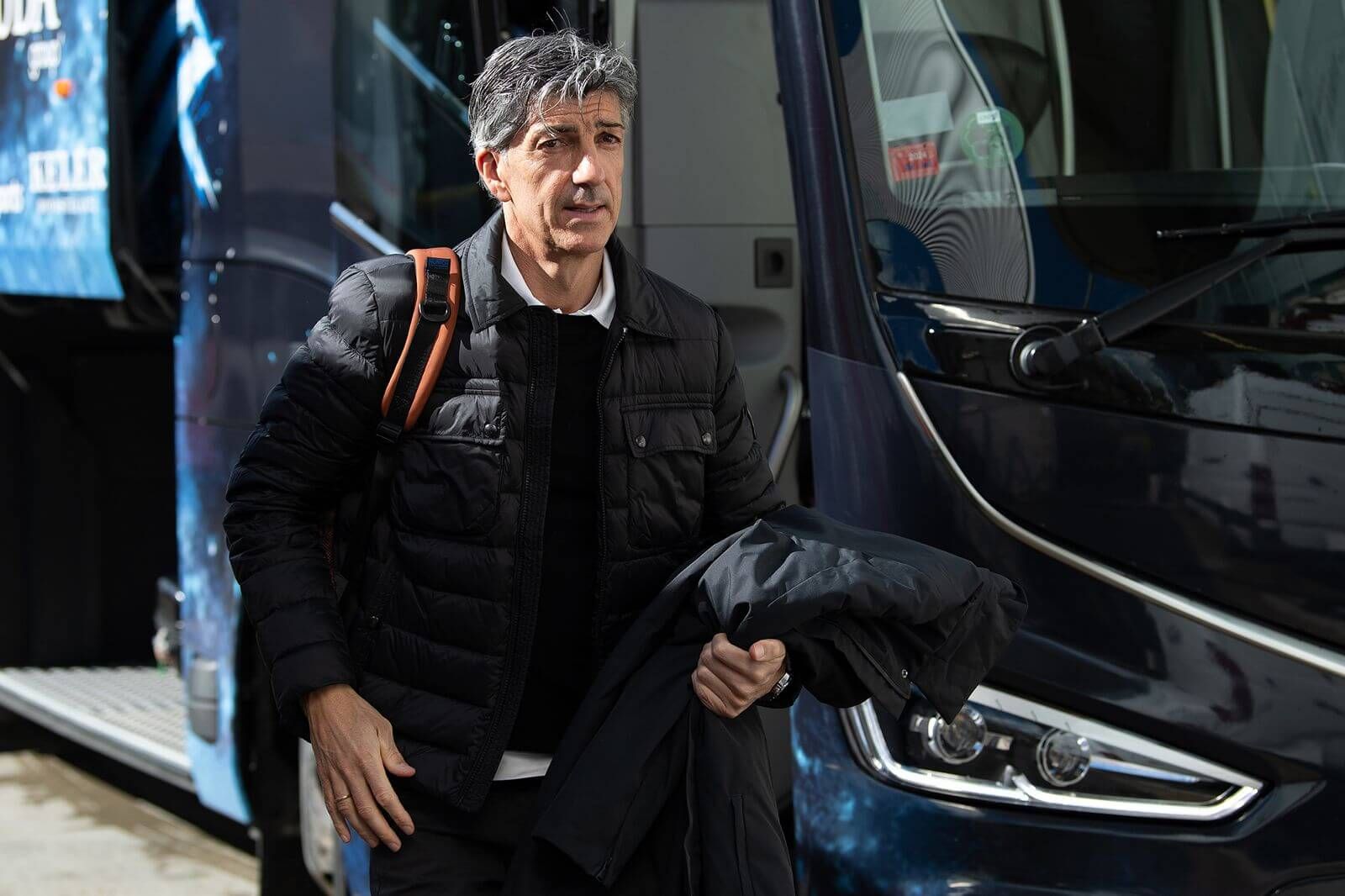  Imanol Alguacil a su llegada a Mendizorroza.