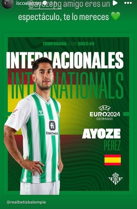 Imagen de la felicitación de Isco.