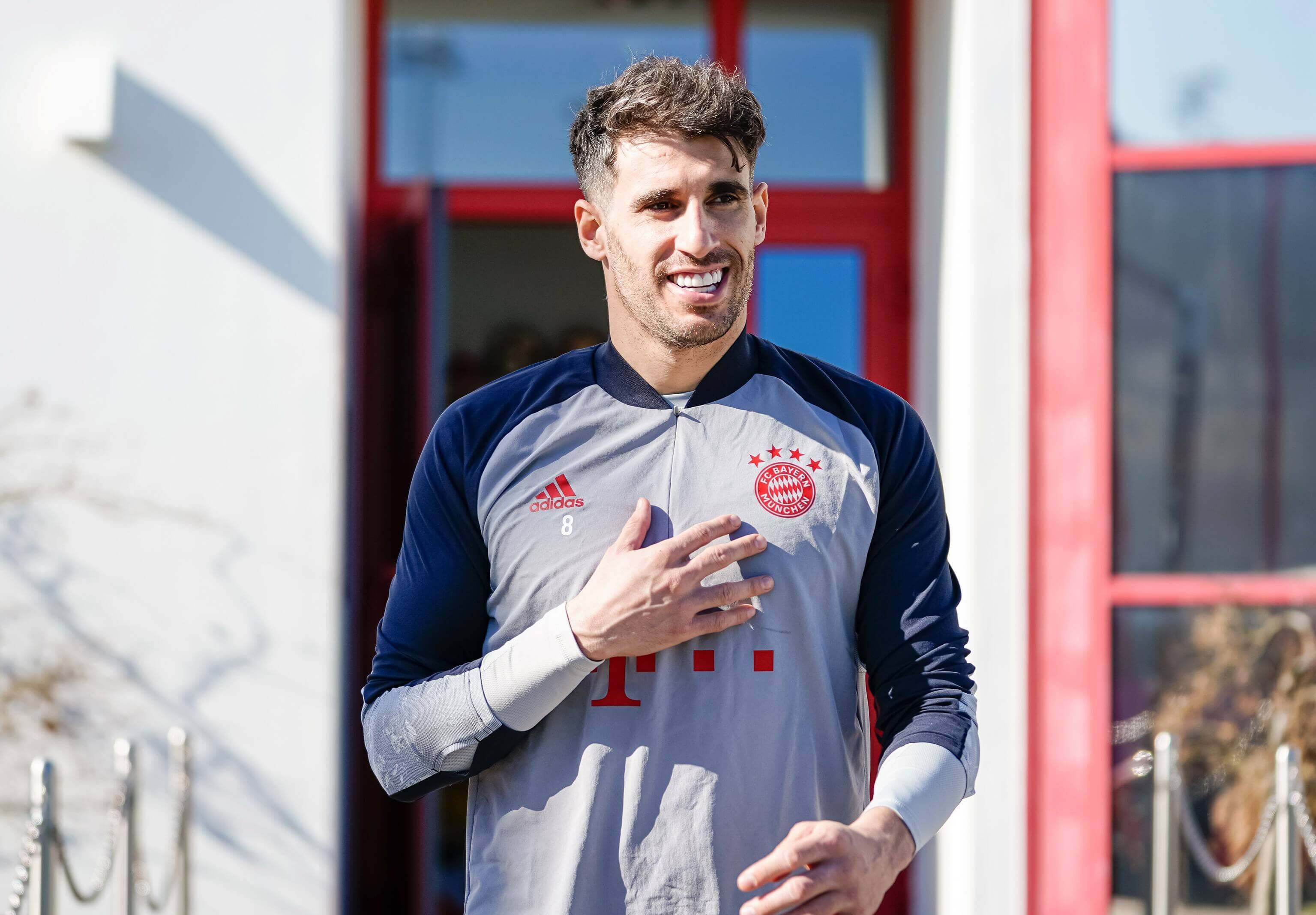 Javi Martínez, durante un entrenamiento con el Bayern de Múnich.