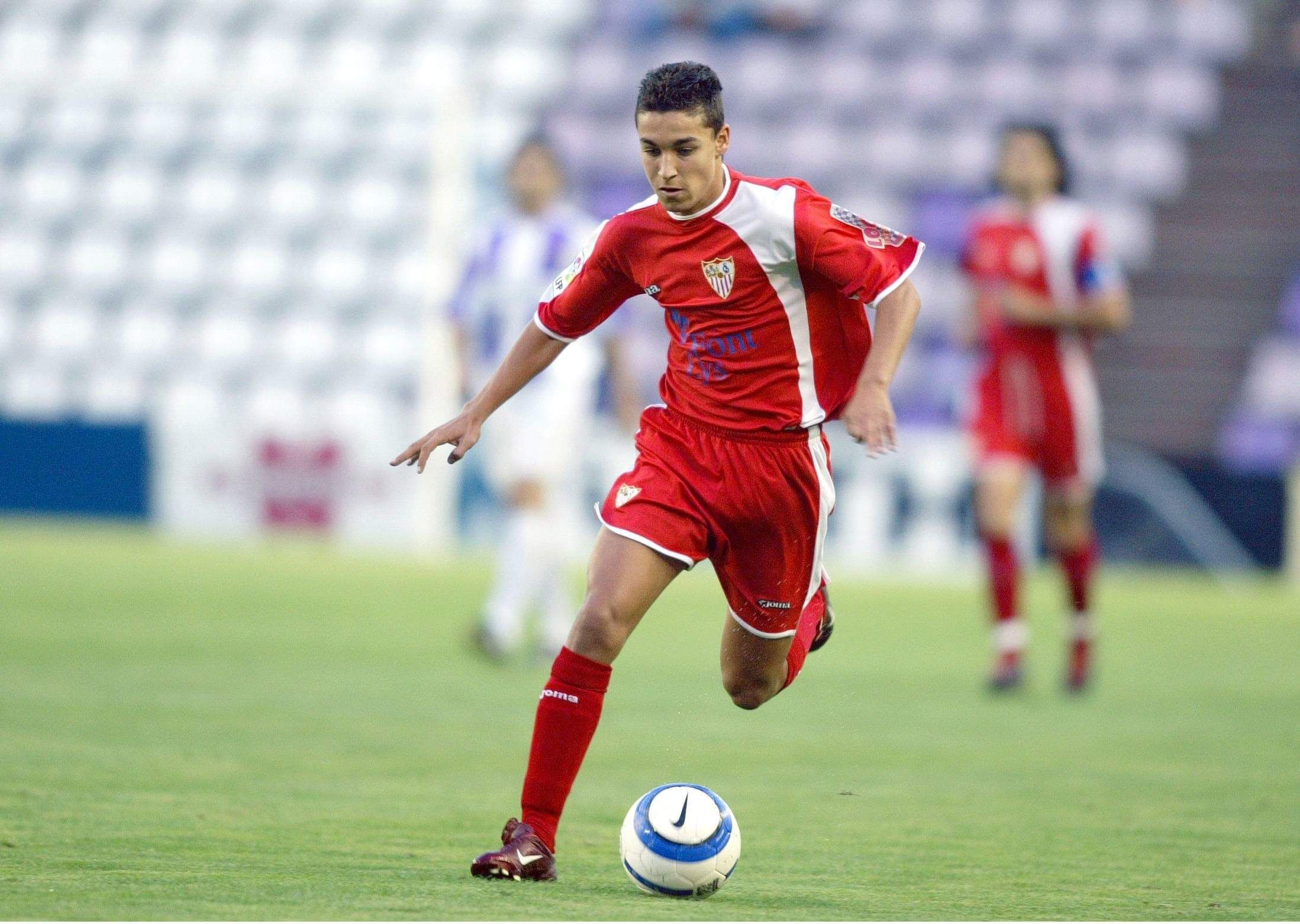 Jesús Navas en un Valladolid-Sevilla FC de la temporada 2004/05.