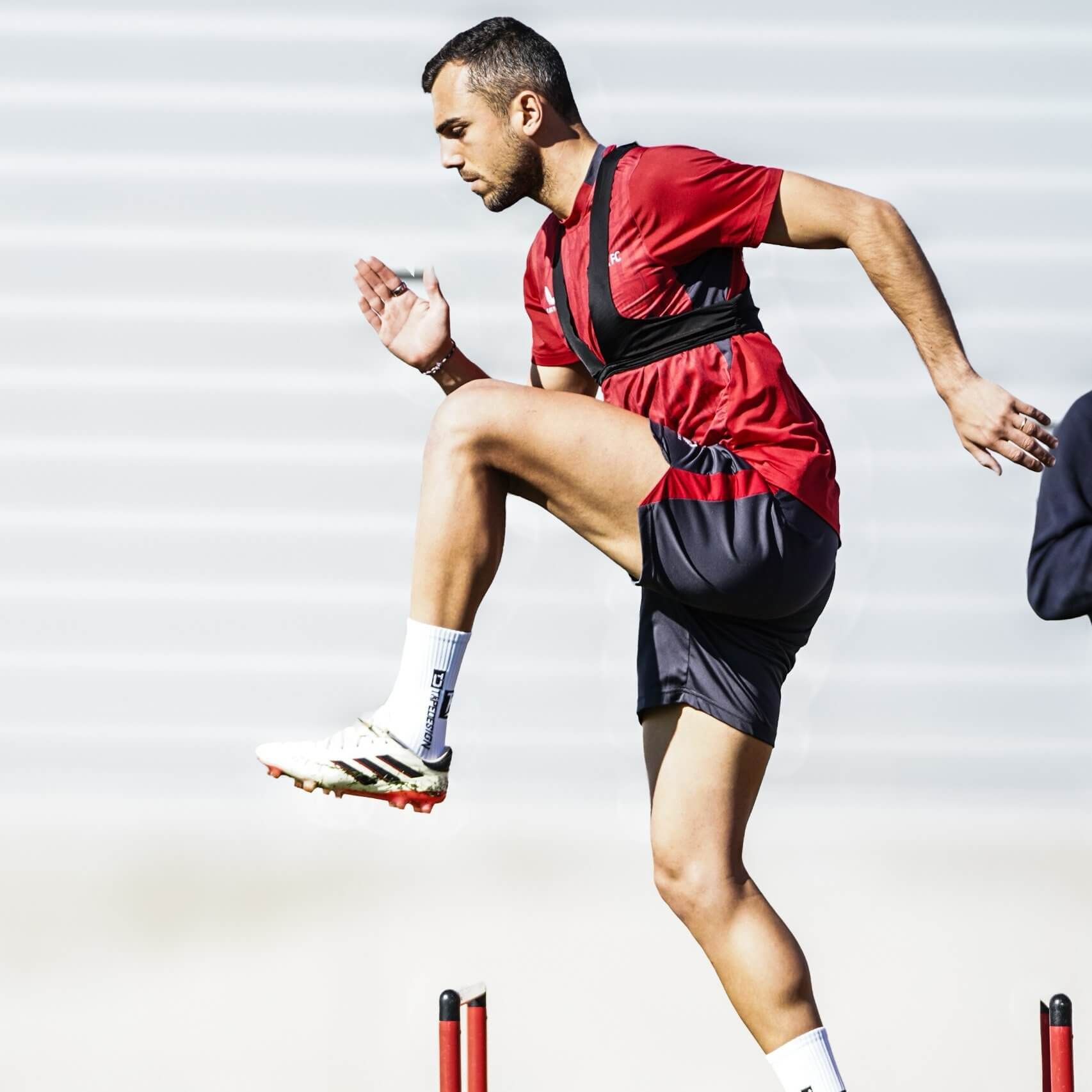 Jordán, ejercitándose en su jornada de descanso.