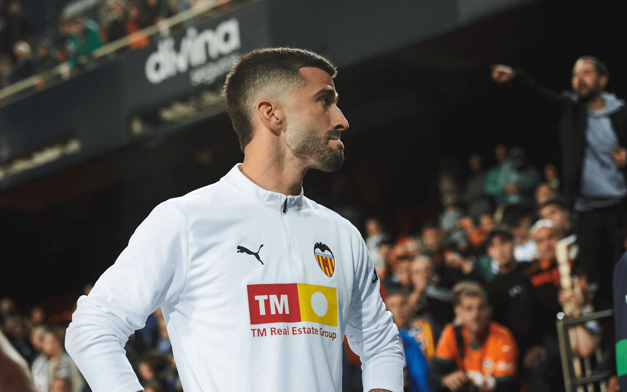 José Gayà, en la bronca de Mestalla.
