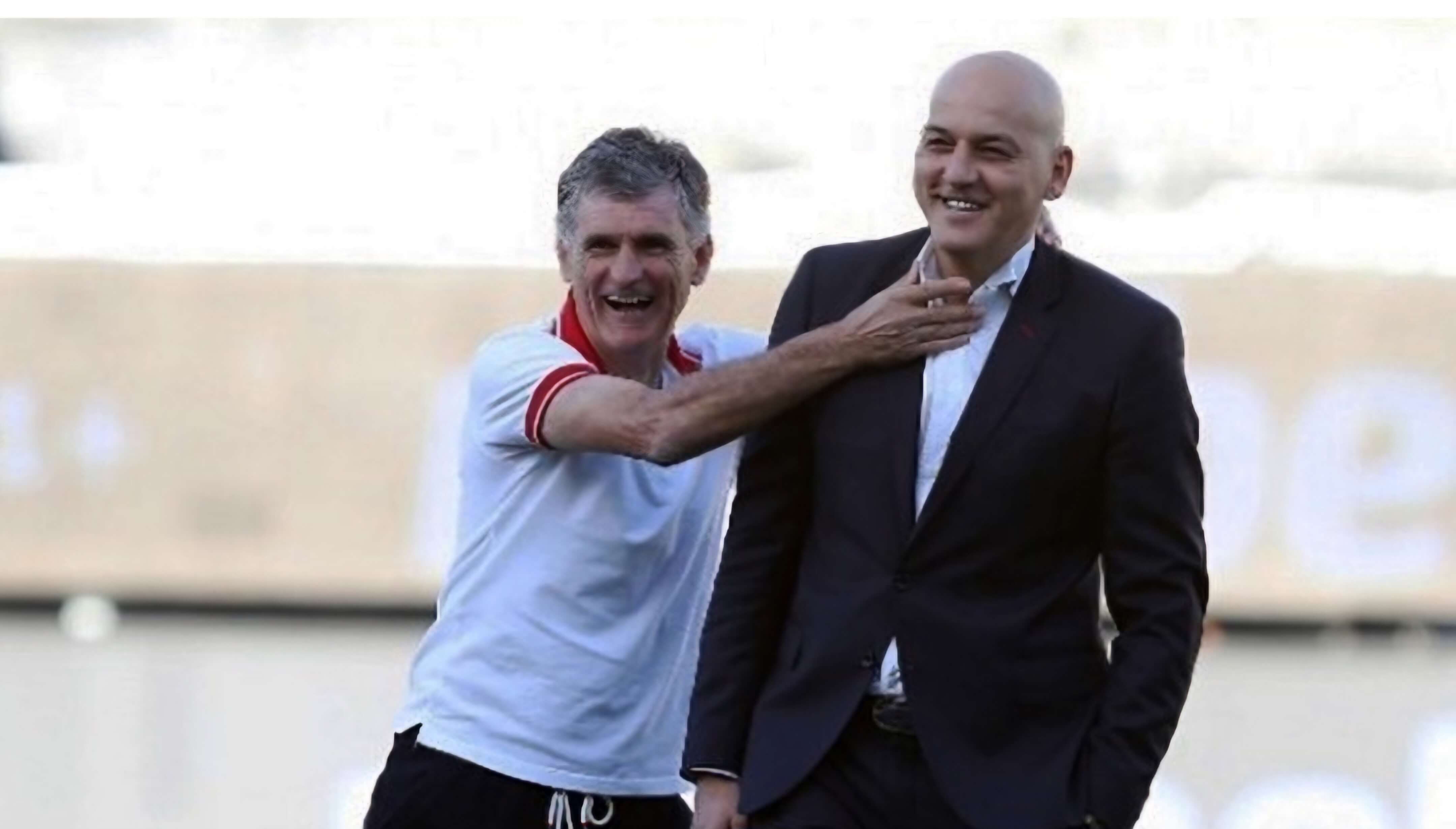  Jose Luis Mendilibar y Darko Kovacevic, actualmente en el Olympiacos.