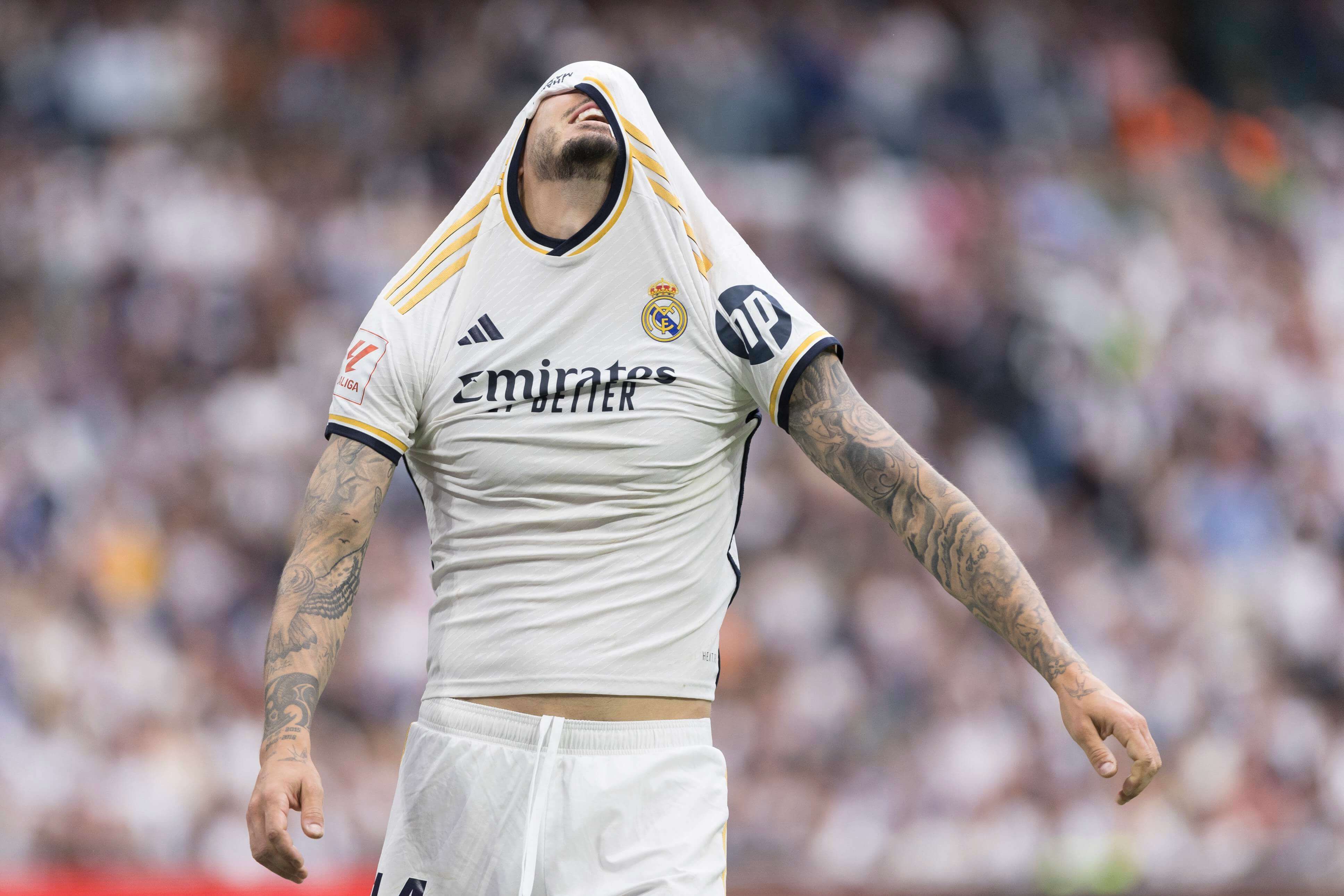  Joselu se lamenta tras una ocasión en el Real Madrid-Cádiz.