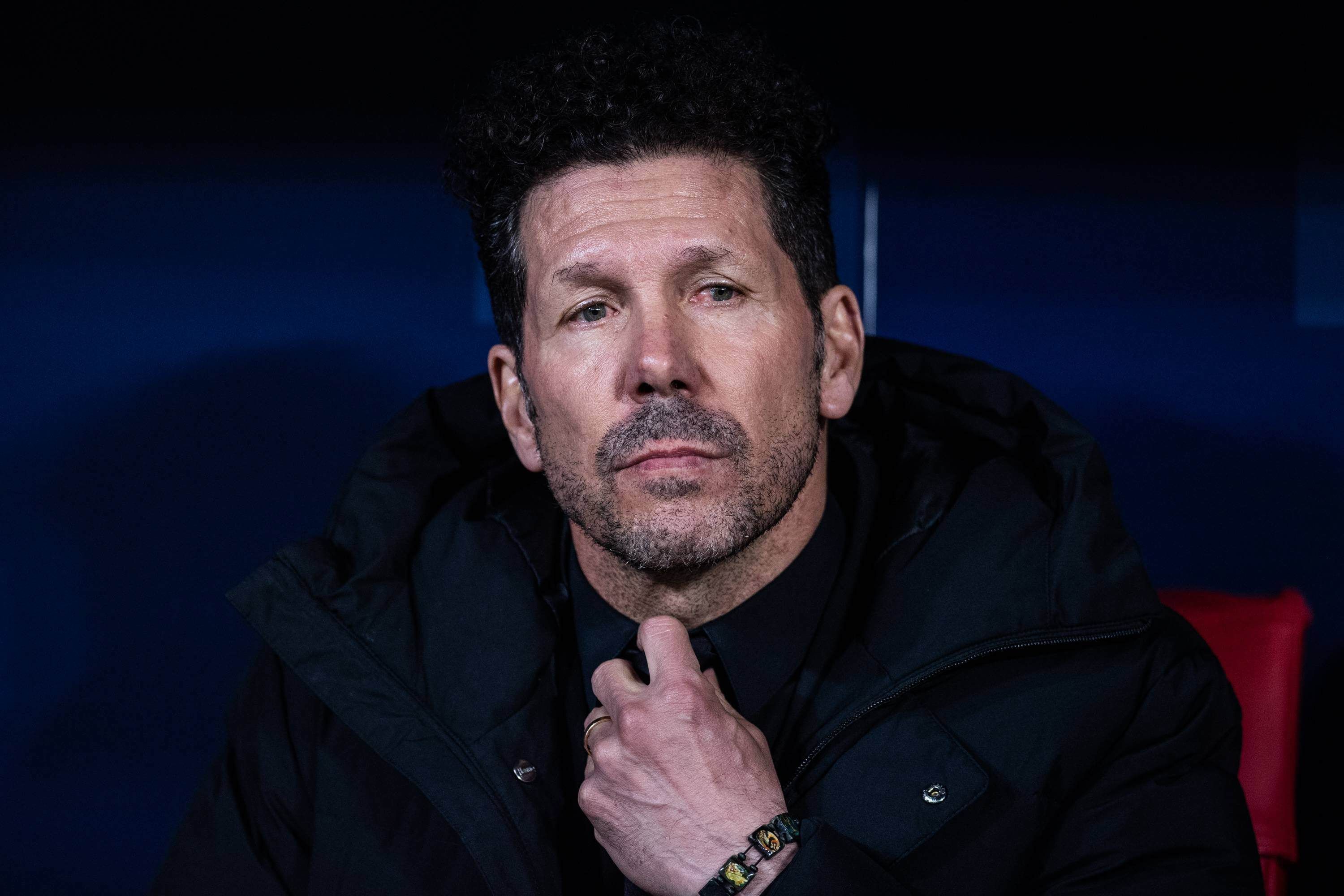  Diego Pablo Simeone, en el banquillo del Metropolitano.