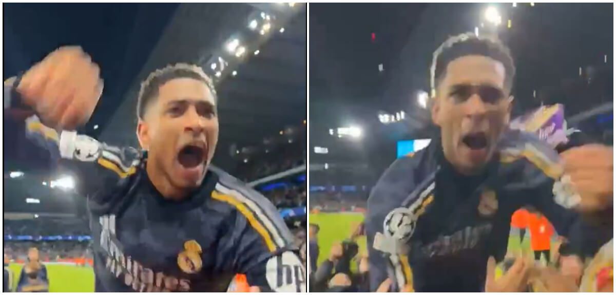 Jude Bellingham celebró con la grada del Real Madrid.