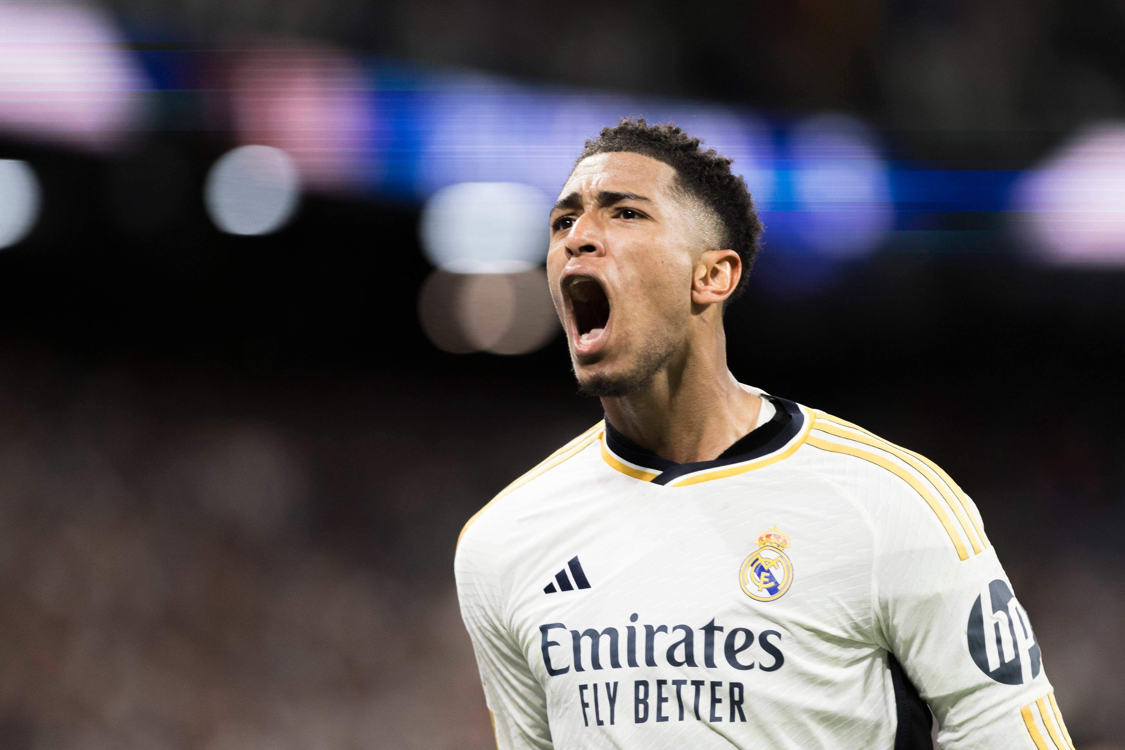 Jude Bellingham celebra su gol en el Clásico Real Madrid-Barcelona.