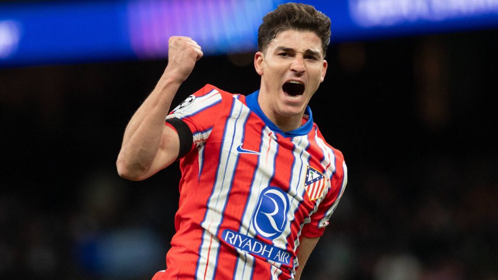  Julián Álvarez celebra un gol en el Atlético de Madrid (Cordon Press)