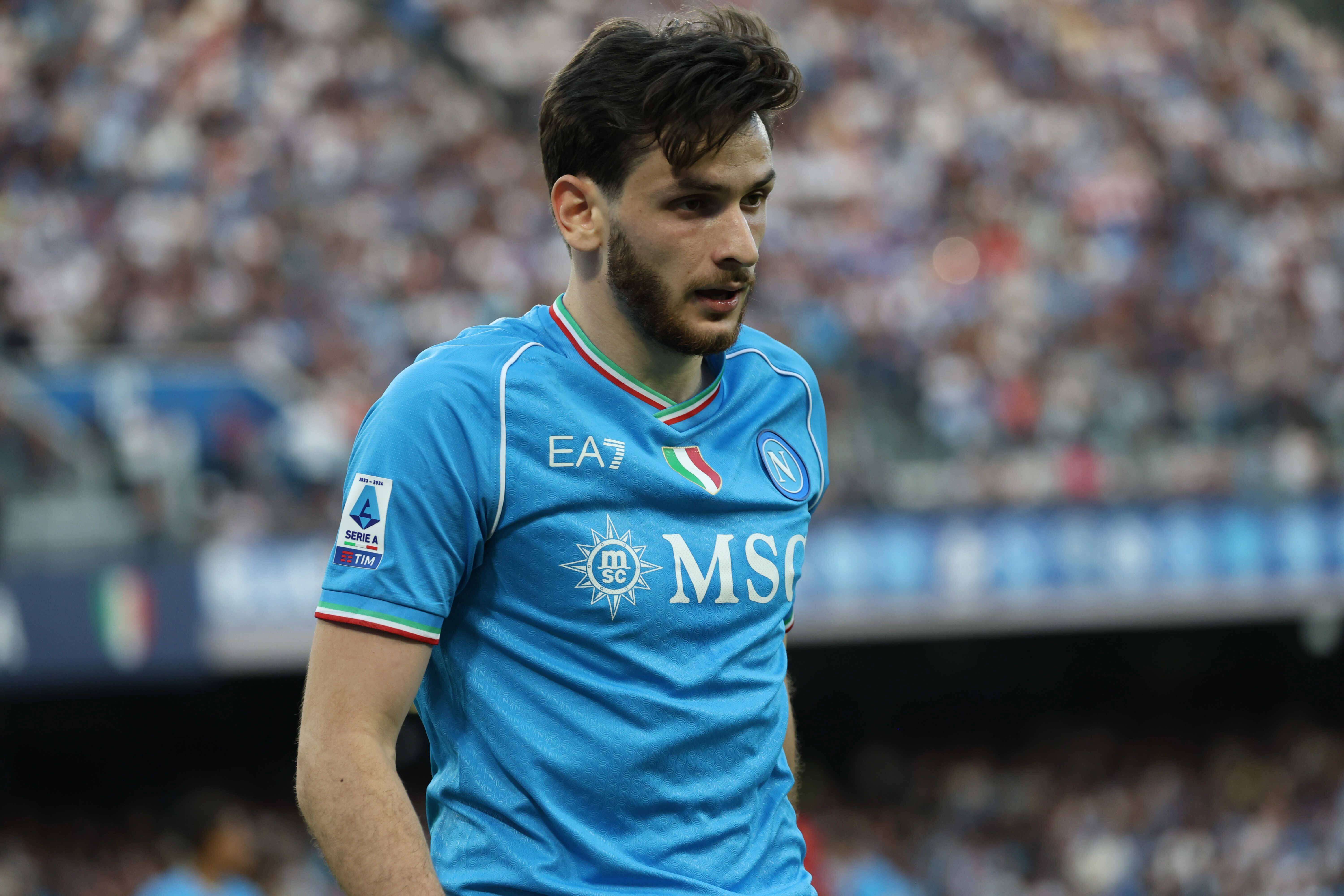 Kvicha Kvaratskhelia, durante un partido del Nápoles (Foto: Cordon Press).