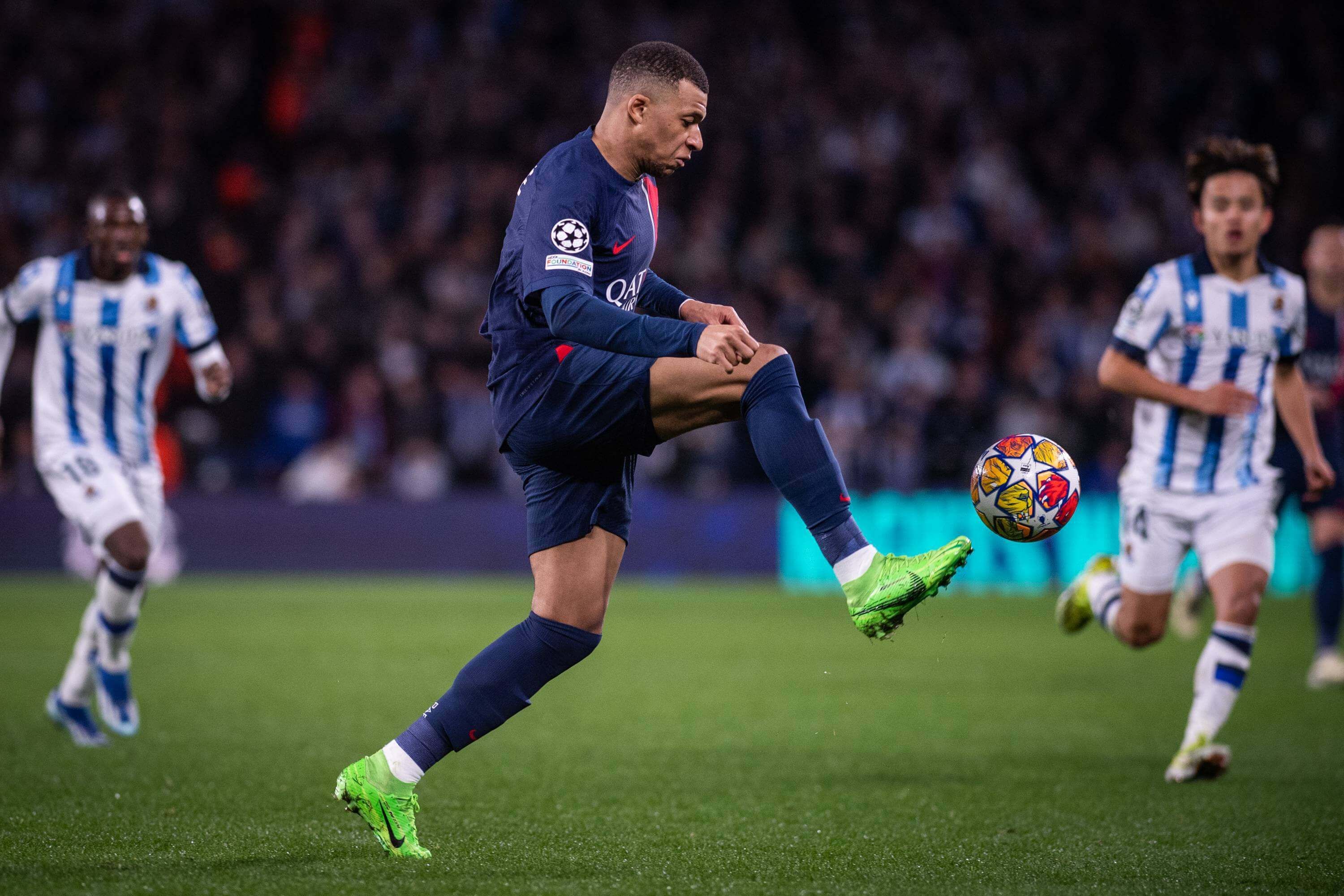  Kylian Mbappé, en el Real Sociedad-PSG.