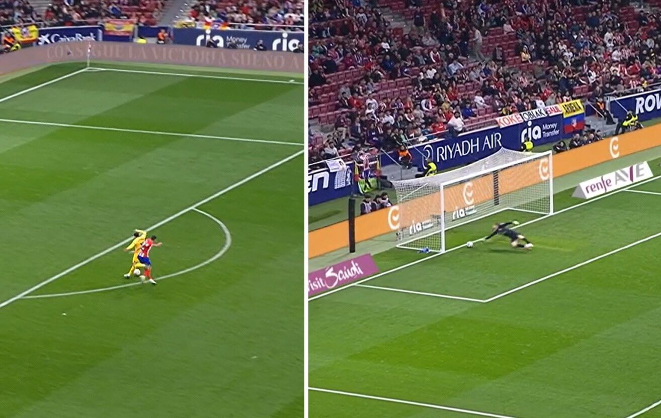  La acción final entre Nahuel Molina y Vitor Roque que acabó con el argentino expulsado.