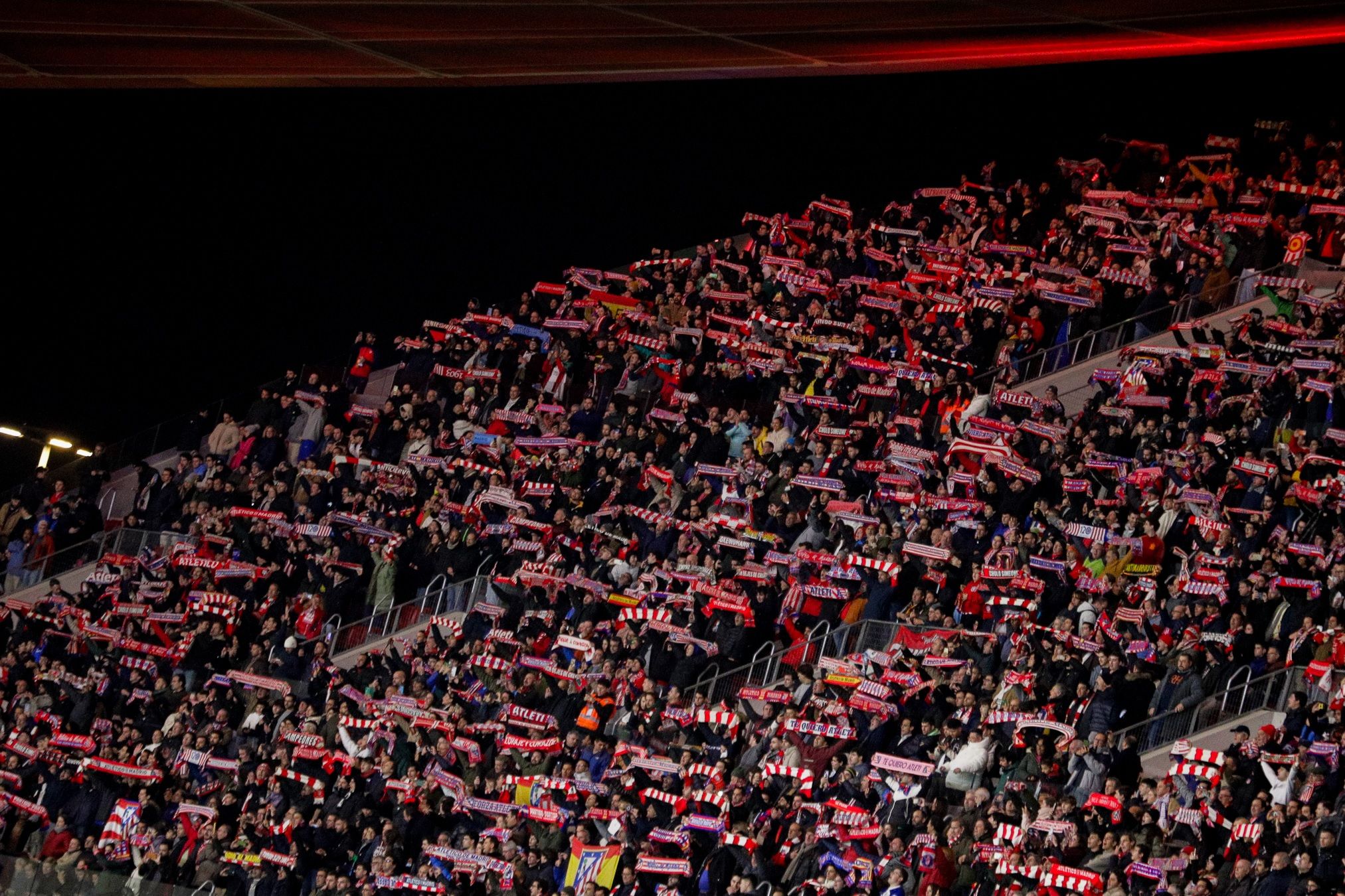 La afición del Atlético, en el Metropolitano.