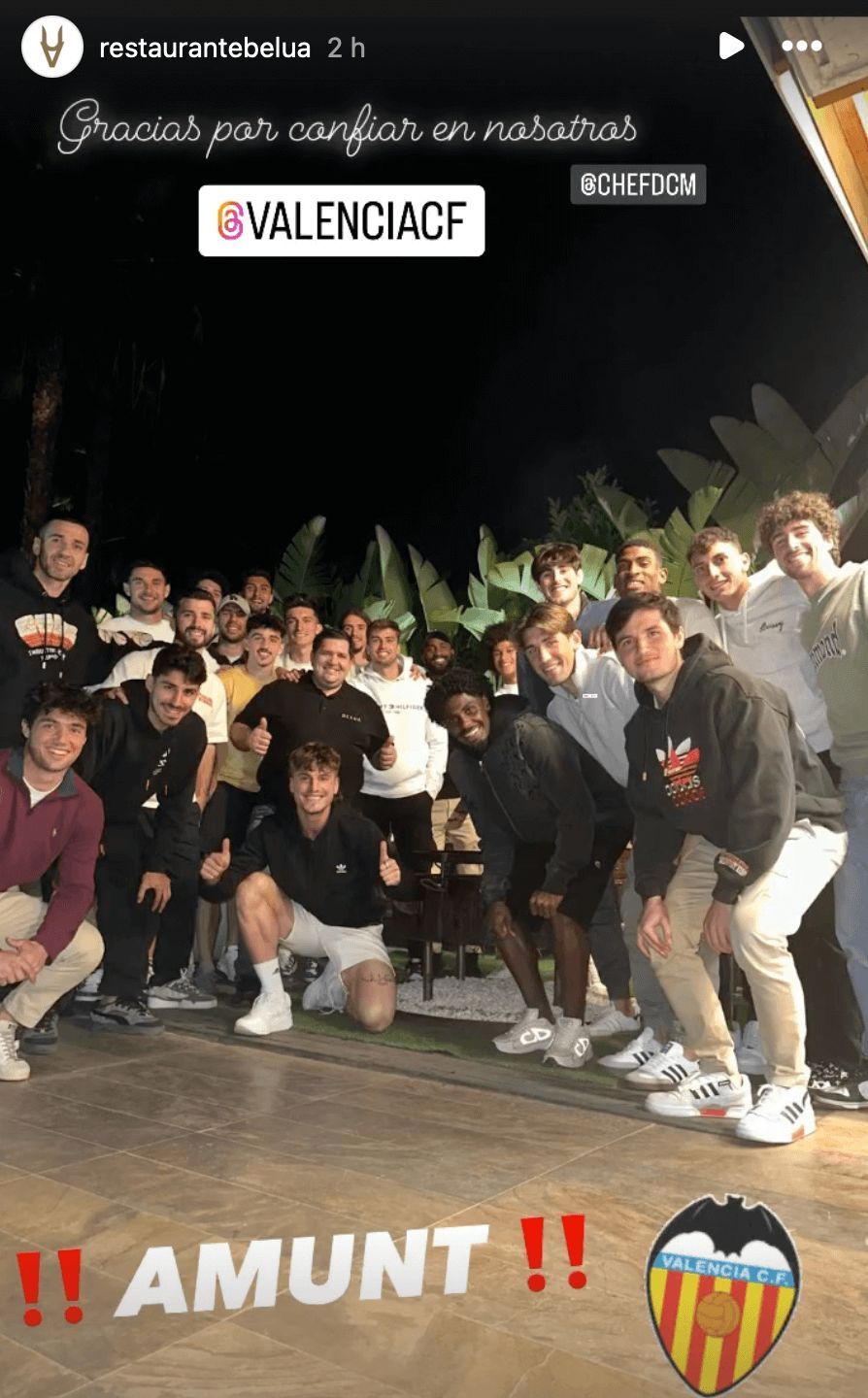  La historia de la cena que publicó el restaurante.