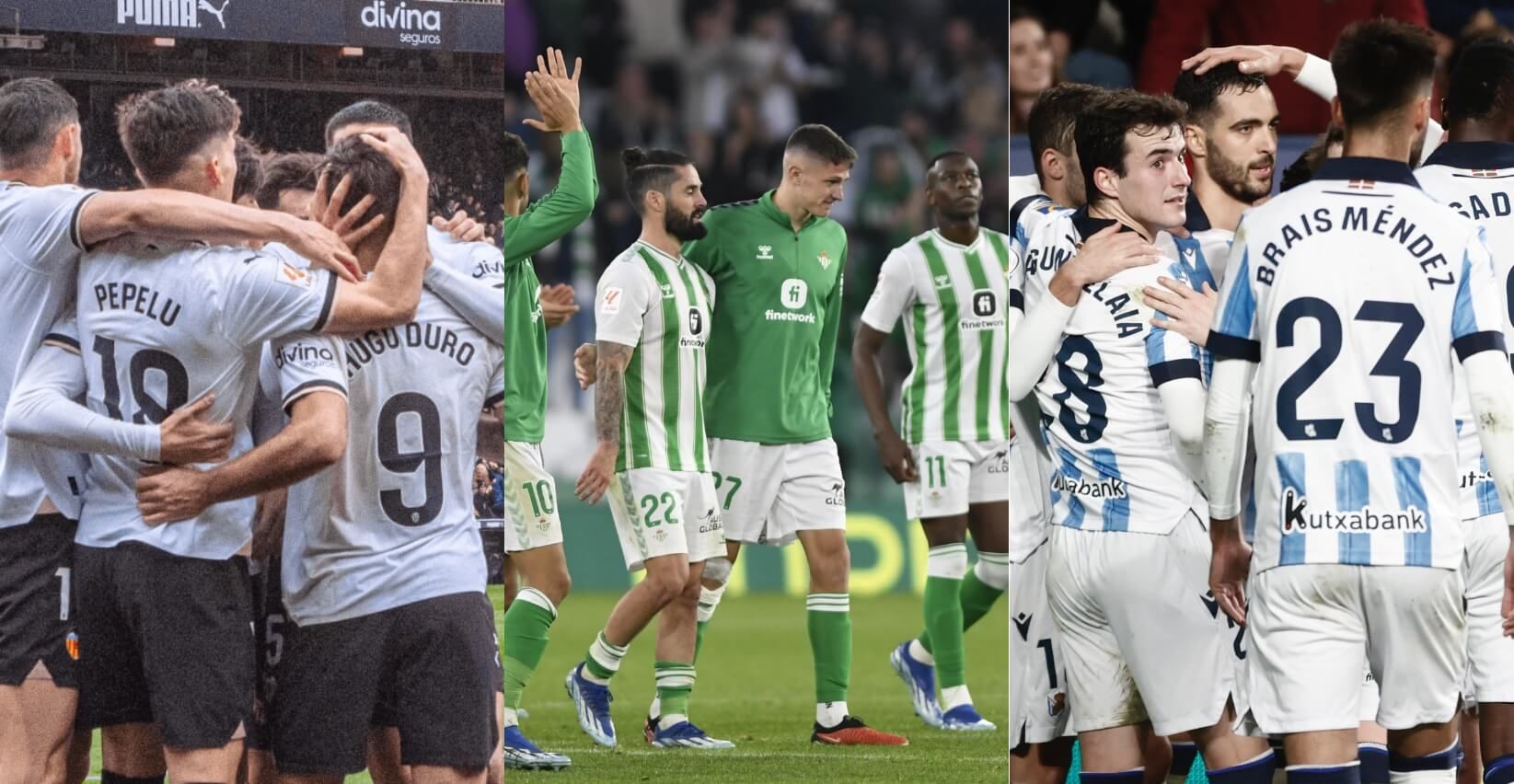 Valencia, Betis y Real Sociedad pelean por Europa.