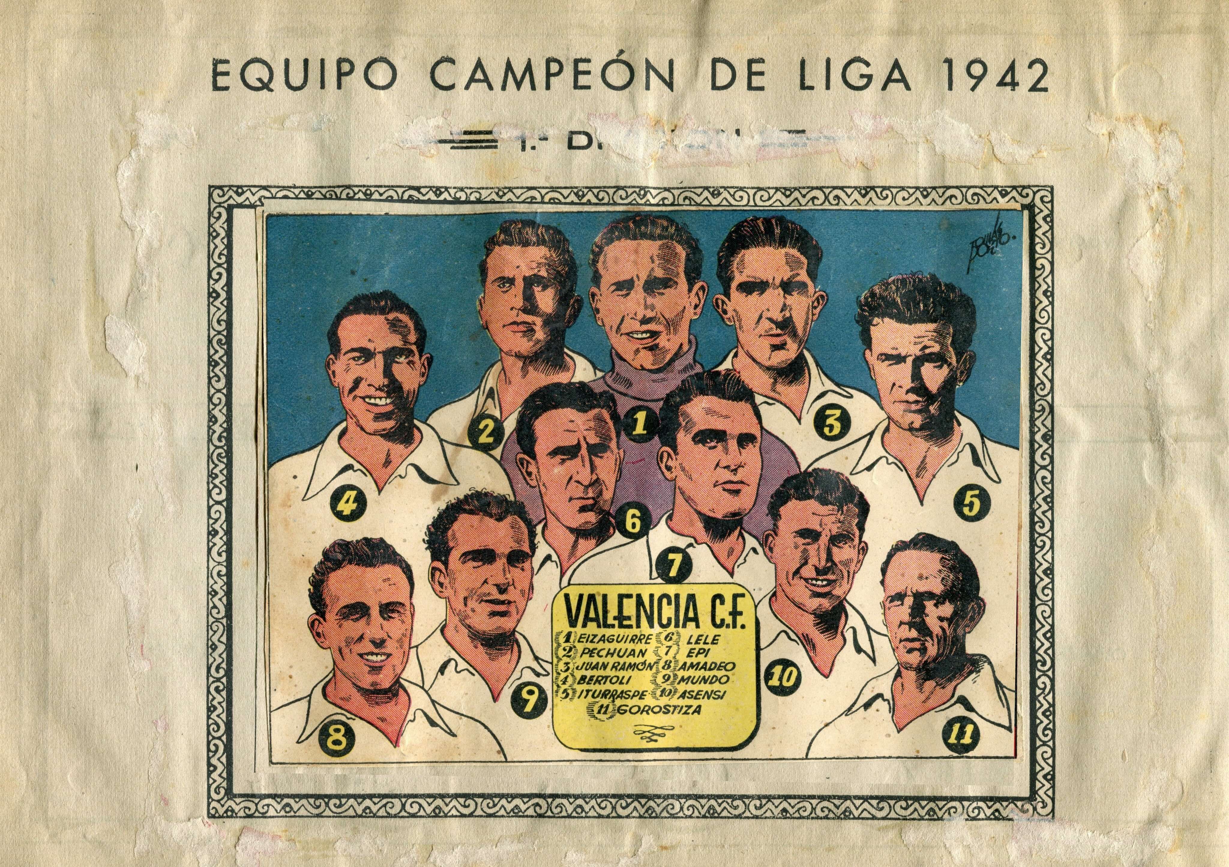  La primera Liga del Valencia CF cumple 82 años.