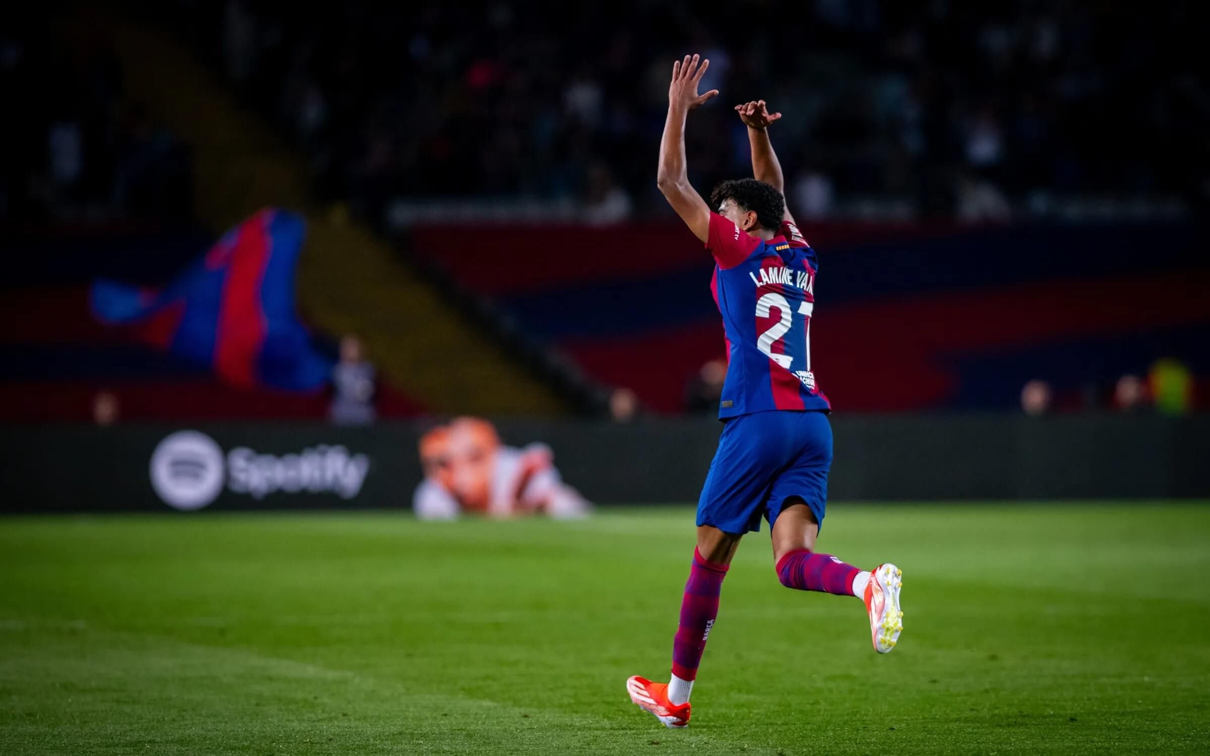  Lamine Yamal celebra el 1-0 del Barcelona ante la Real Sociedad.