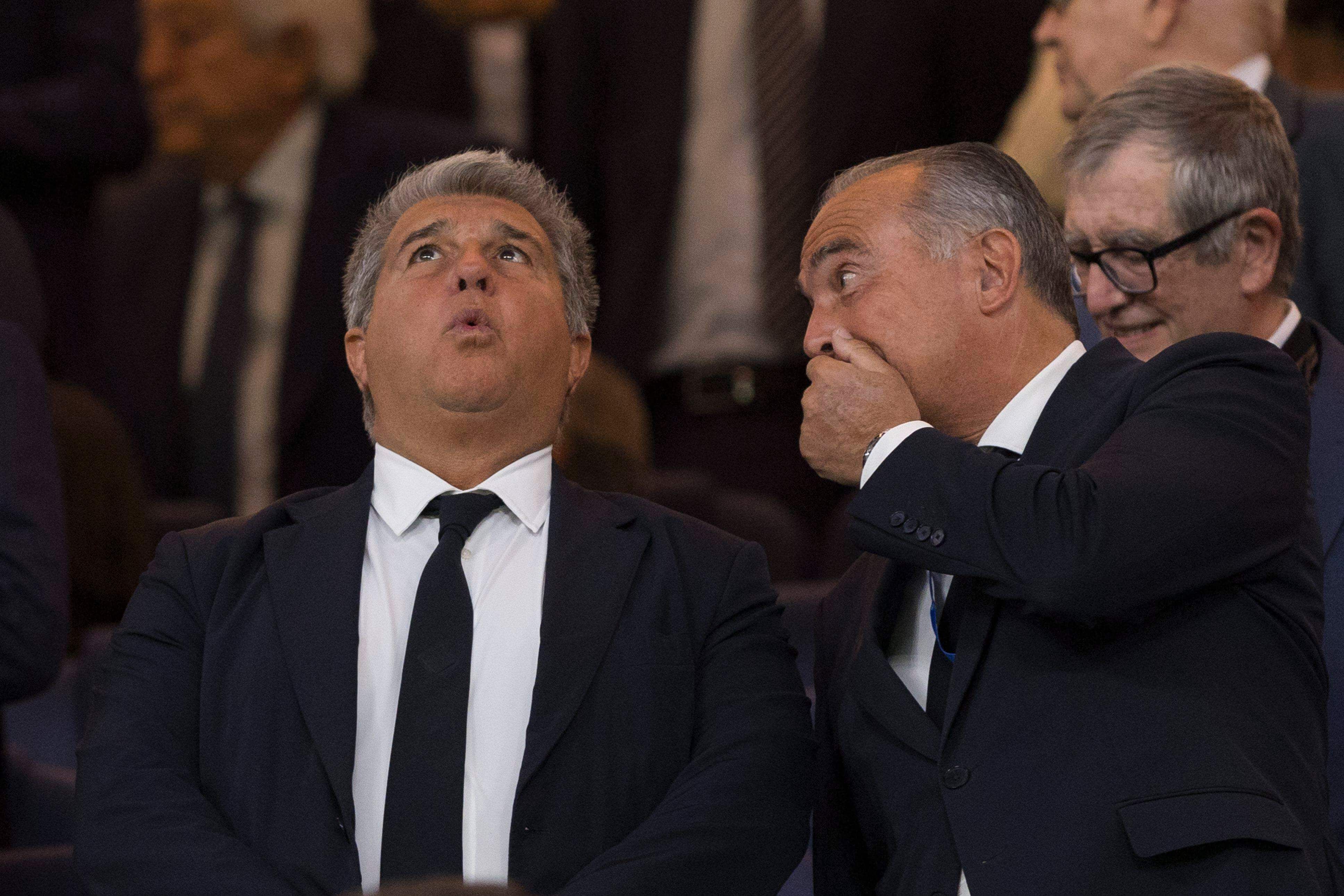  Juan Laporta, durante el Real Madrid-Barcelona.