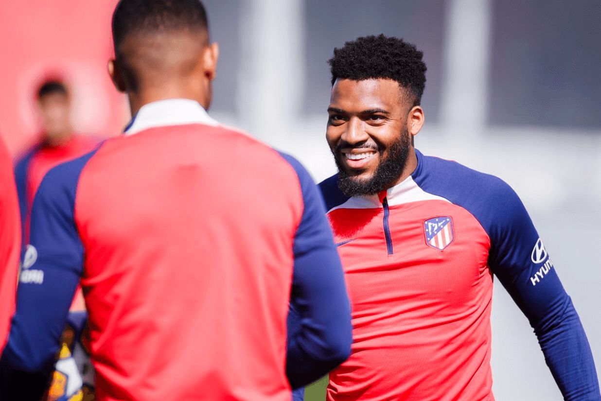  Thomas Lemar, en un entrenamiento del Atlético (FOTO: @atleti).