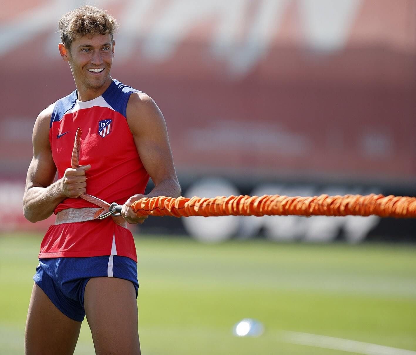 Marcos Llorente, en una sesión del Atlético.
