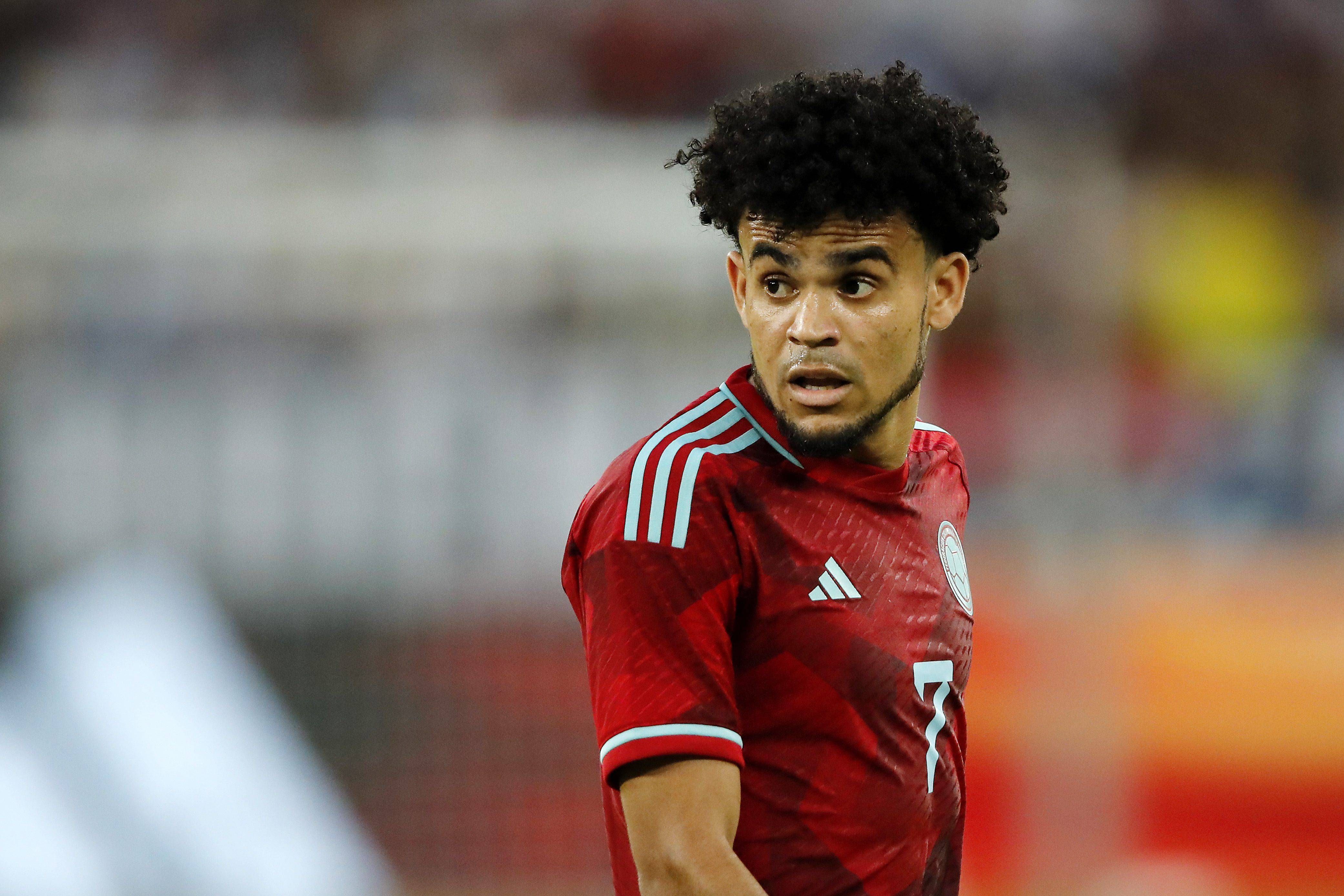  Luis Díaz, durante un partido con Colombia.