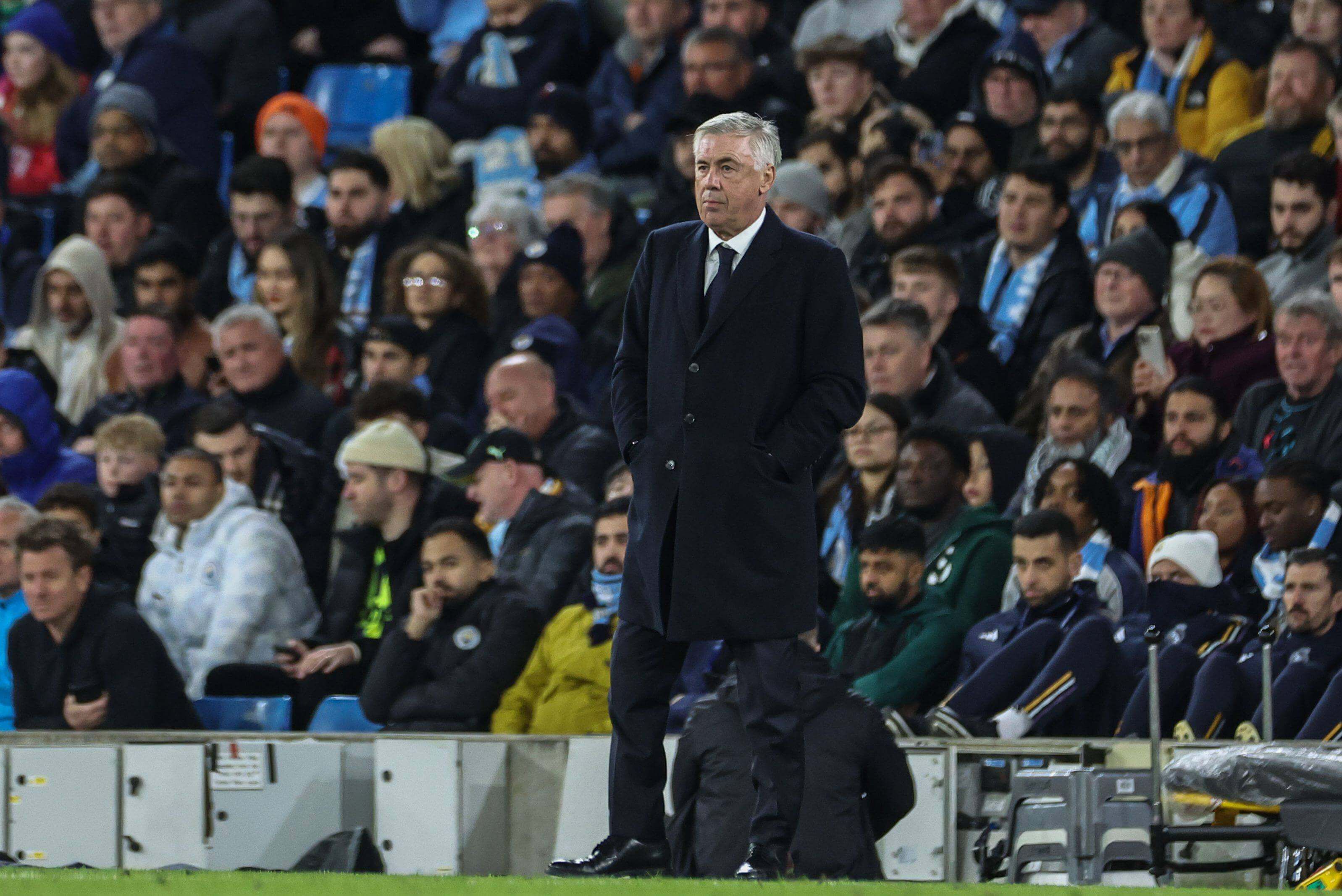  Carlo Ancelotti, durante el Manchester City-Real Madrid.