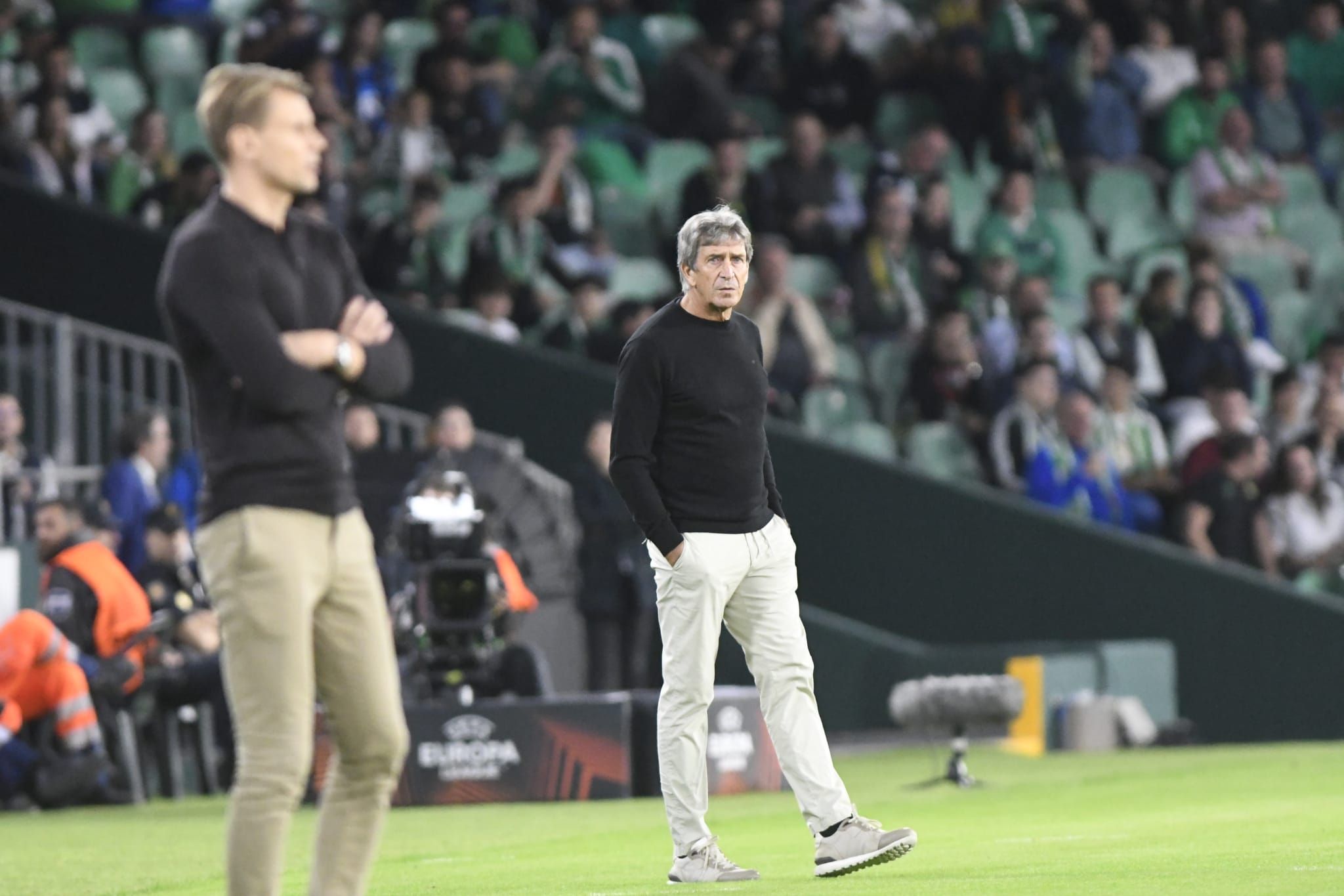 Manuel Pellegrini, en un partido europeo del Betis.