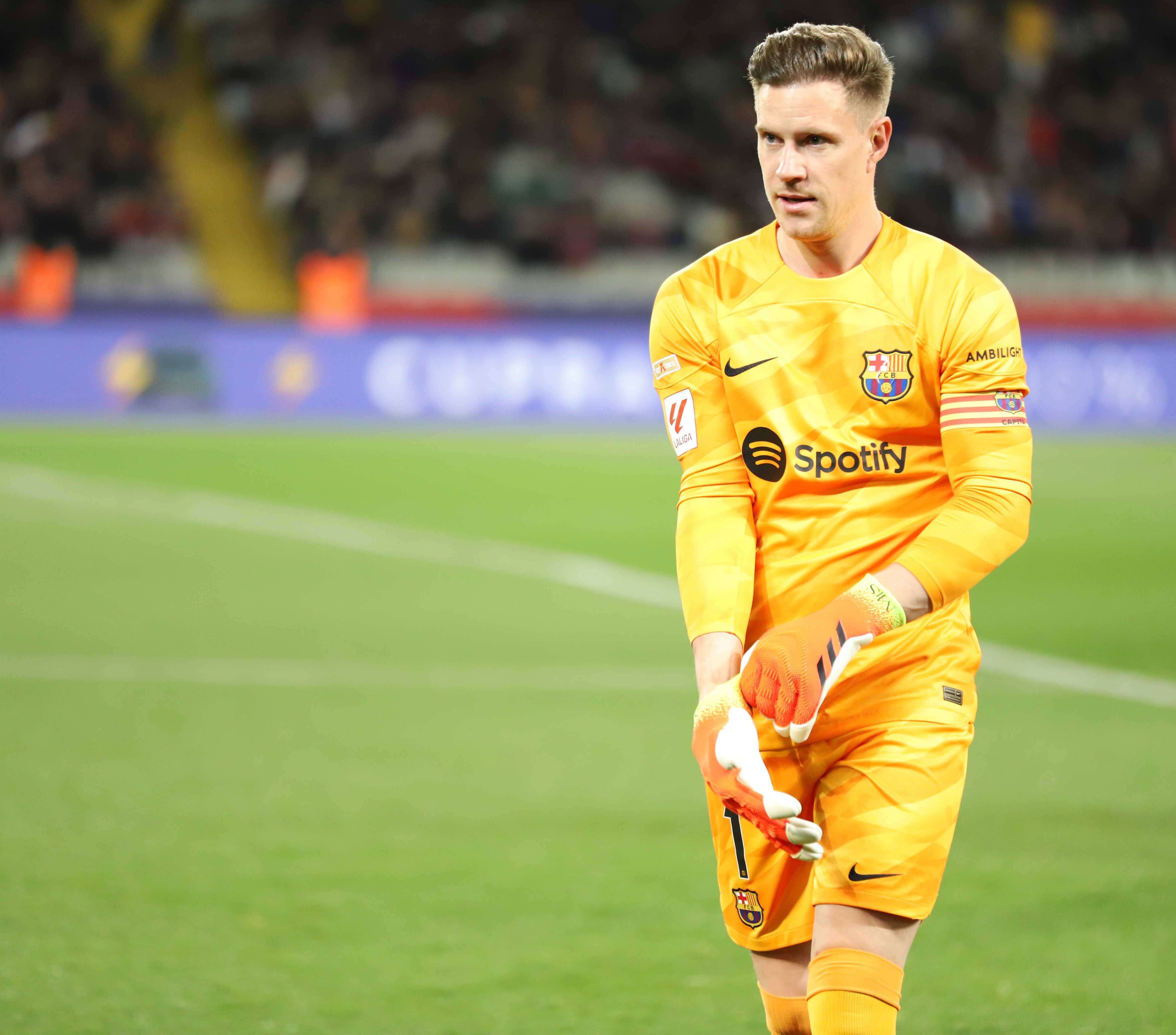  Marc André ter Stegen, antes del Barcelona-Mallorca.